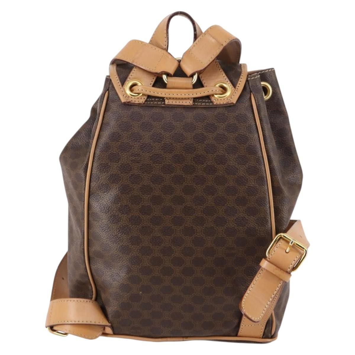 Celine Celine Vintage Drawstring Flap Backpack Macadam Coated Canvas Size ONE SIZE - 2 Thumbnail