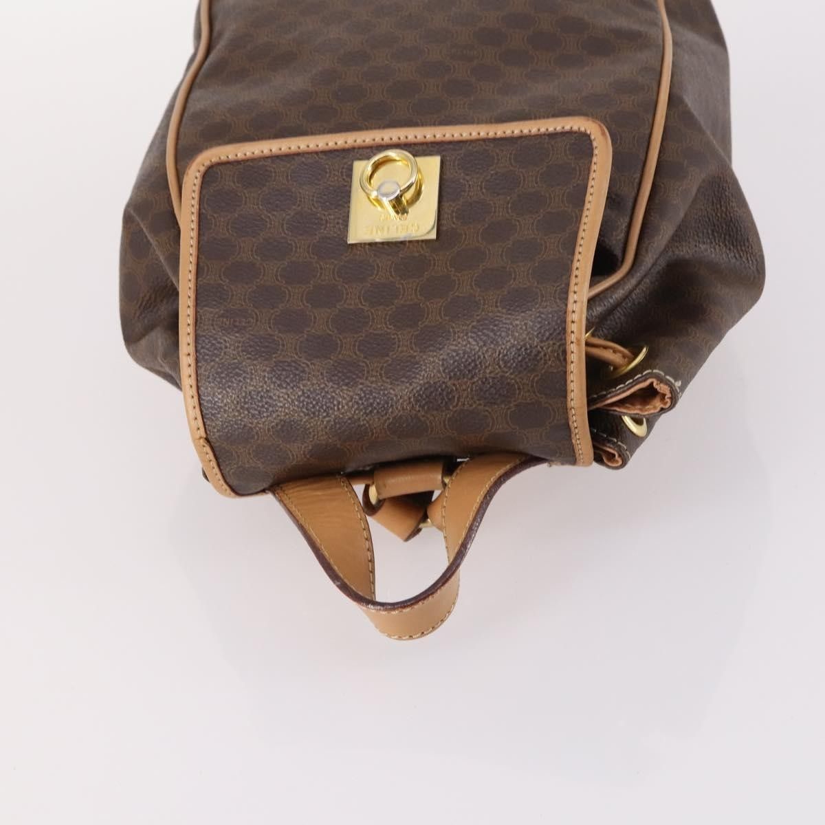Celine Celine Vintage Drawstring Flap Backpack Macadam Coated Canvas Size ONE SIZE - 7 Thumbnail