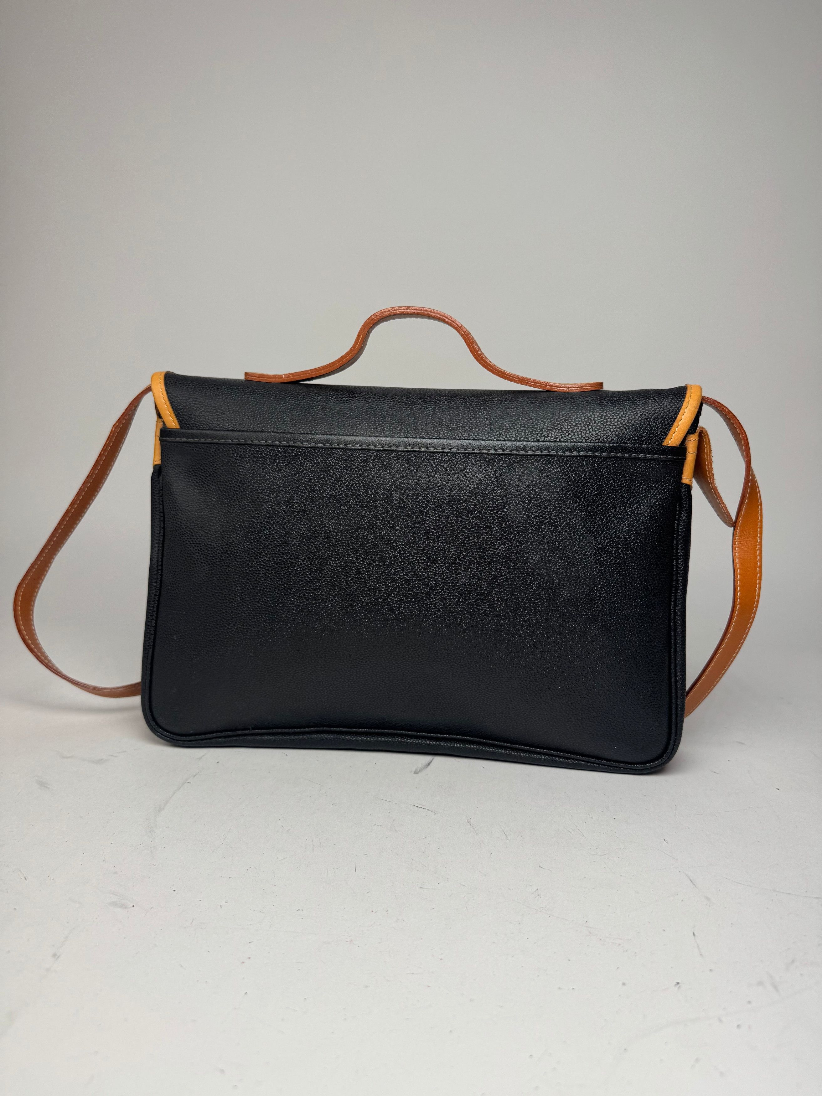 Courreges Vintage 2Way Leather handbag black brown Size ONE SIZE - 2 Thumbnail