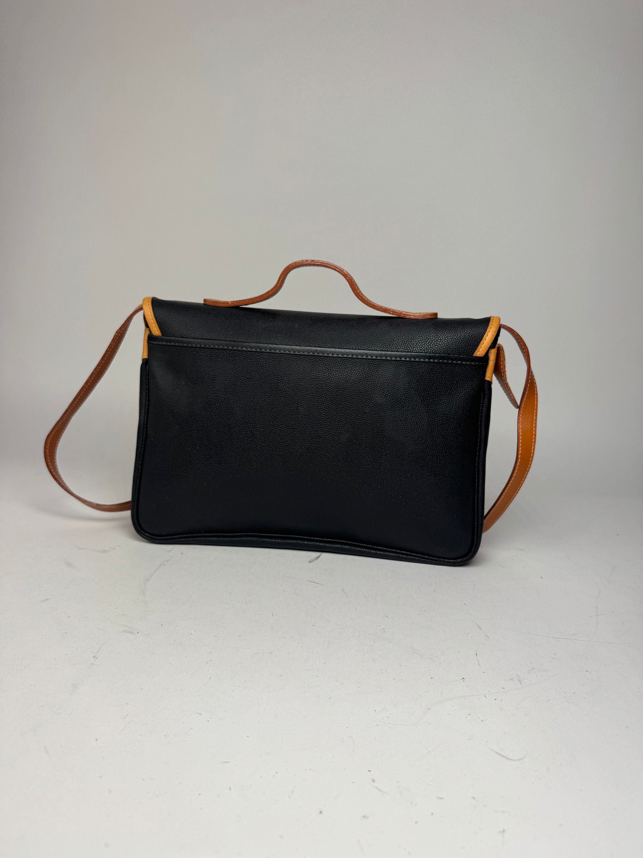 Courreges Vintage 2Way Leather handbag black brown Size ONE SIZE - 10 Thumbnail