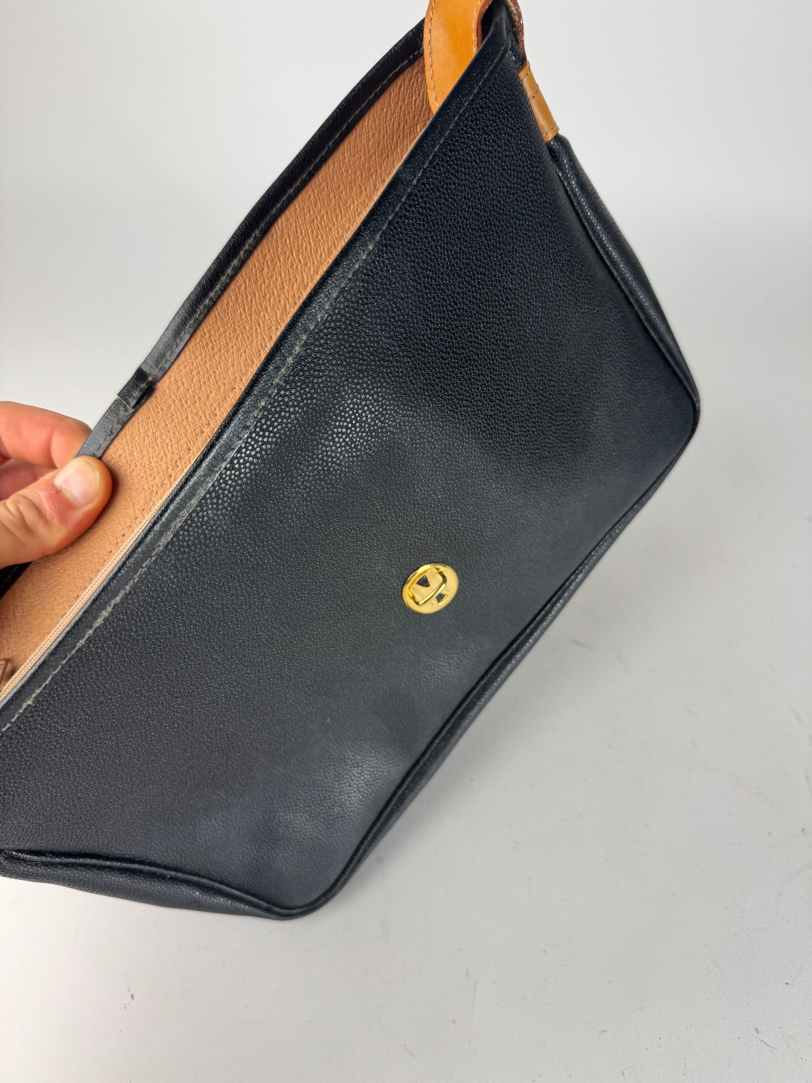 Courreges Vintage 2Way Leather handbag black brown Size ONE SIZE - 5 Thumbnail