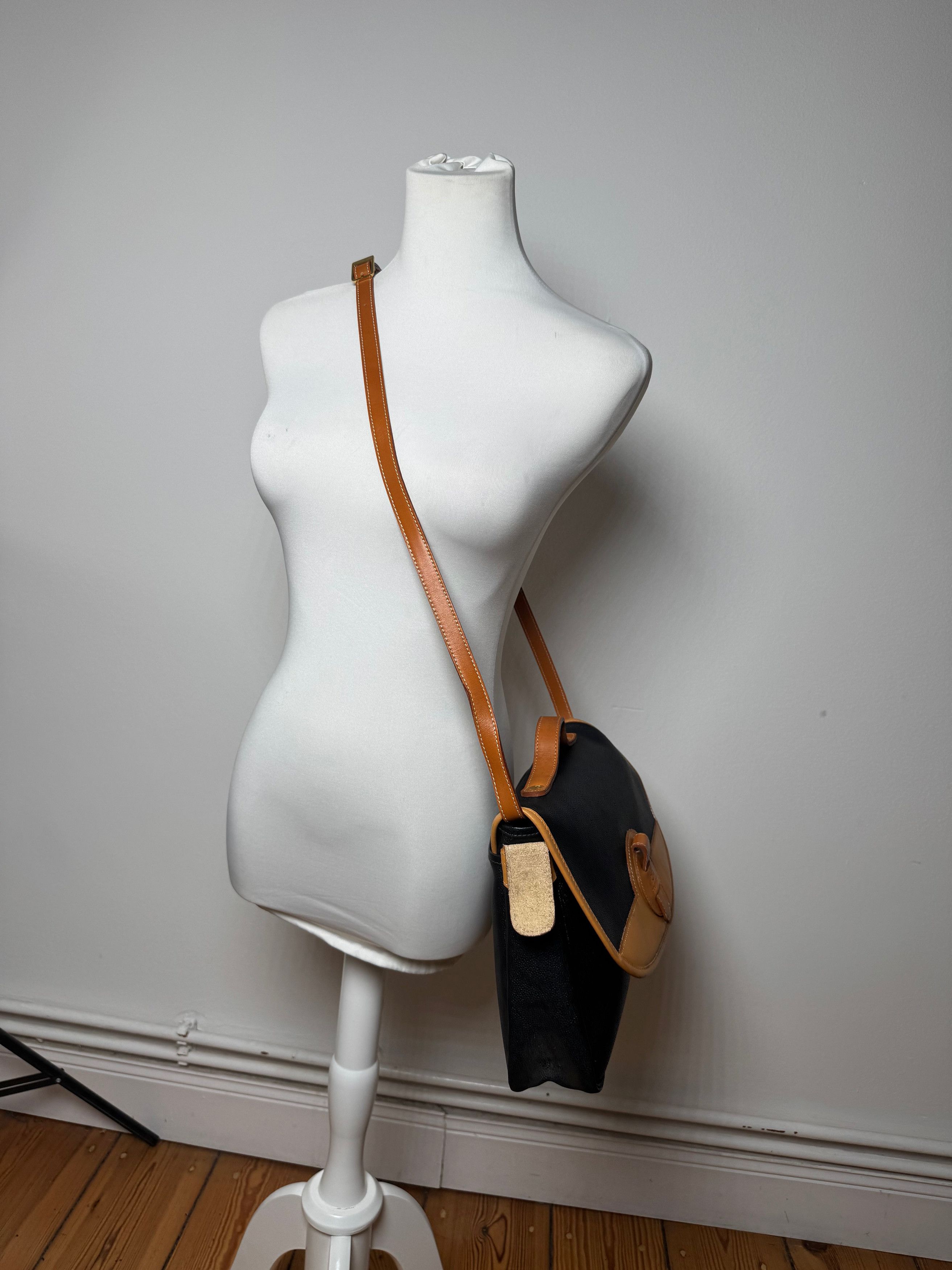 Courreges Vintage 2Way Leather handbag black brown Size ONE SIZE - 9 Thumbnail