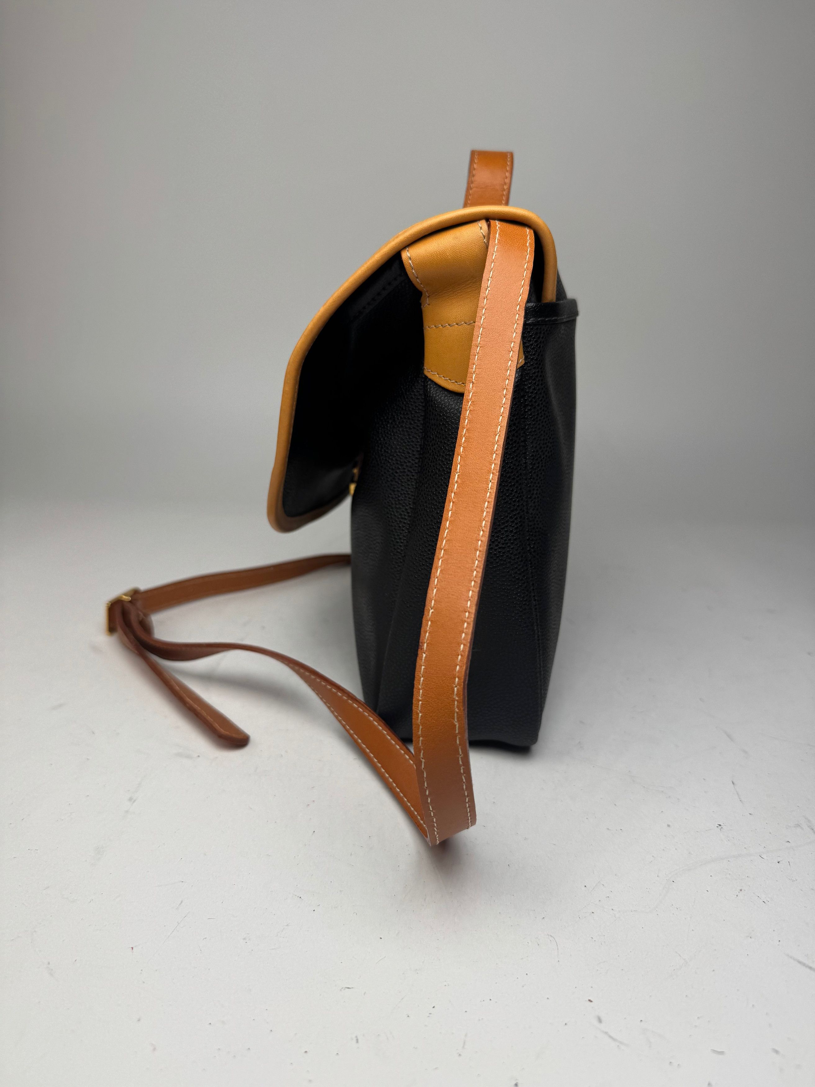 Courreges Vintage 2Way Leather handbag black brown Size ONE SIZE - 8 Thumbnail