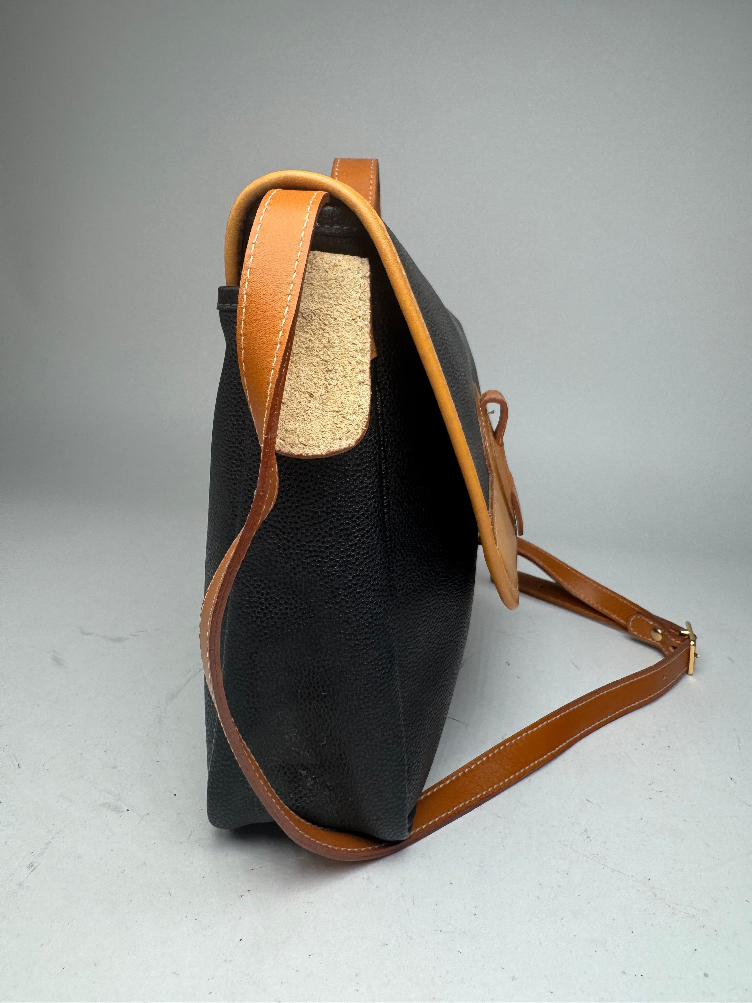 Courreges Vintage 2Way Leather handbag black brown Size ONE SIZE - 11 Thumbnail