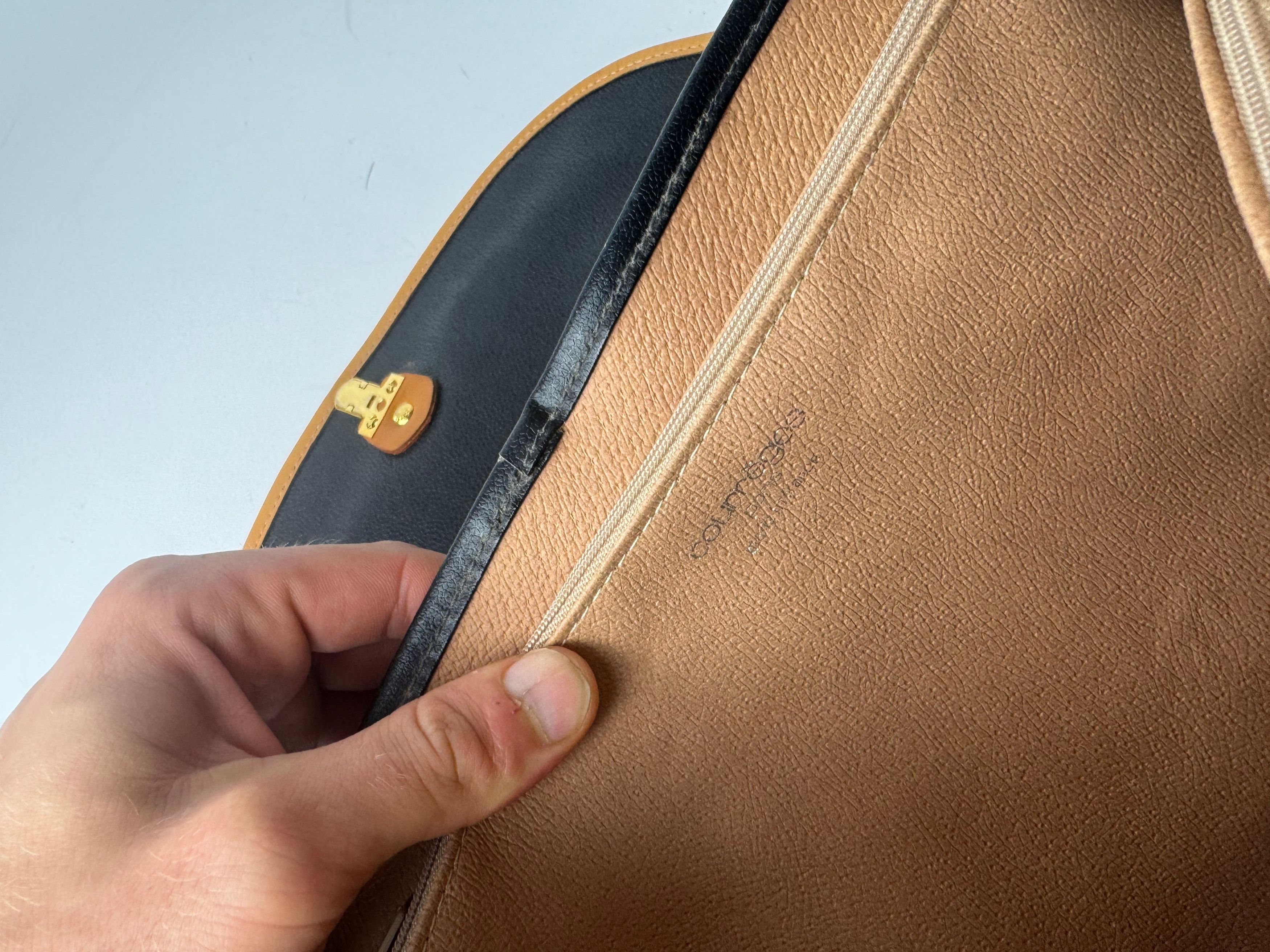 Courreges Vintage 2Way Leather handbag black brown Size ONE SIZE - 3 Thumbnail