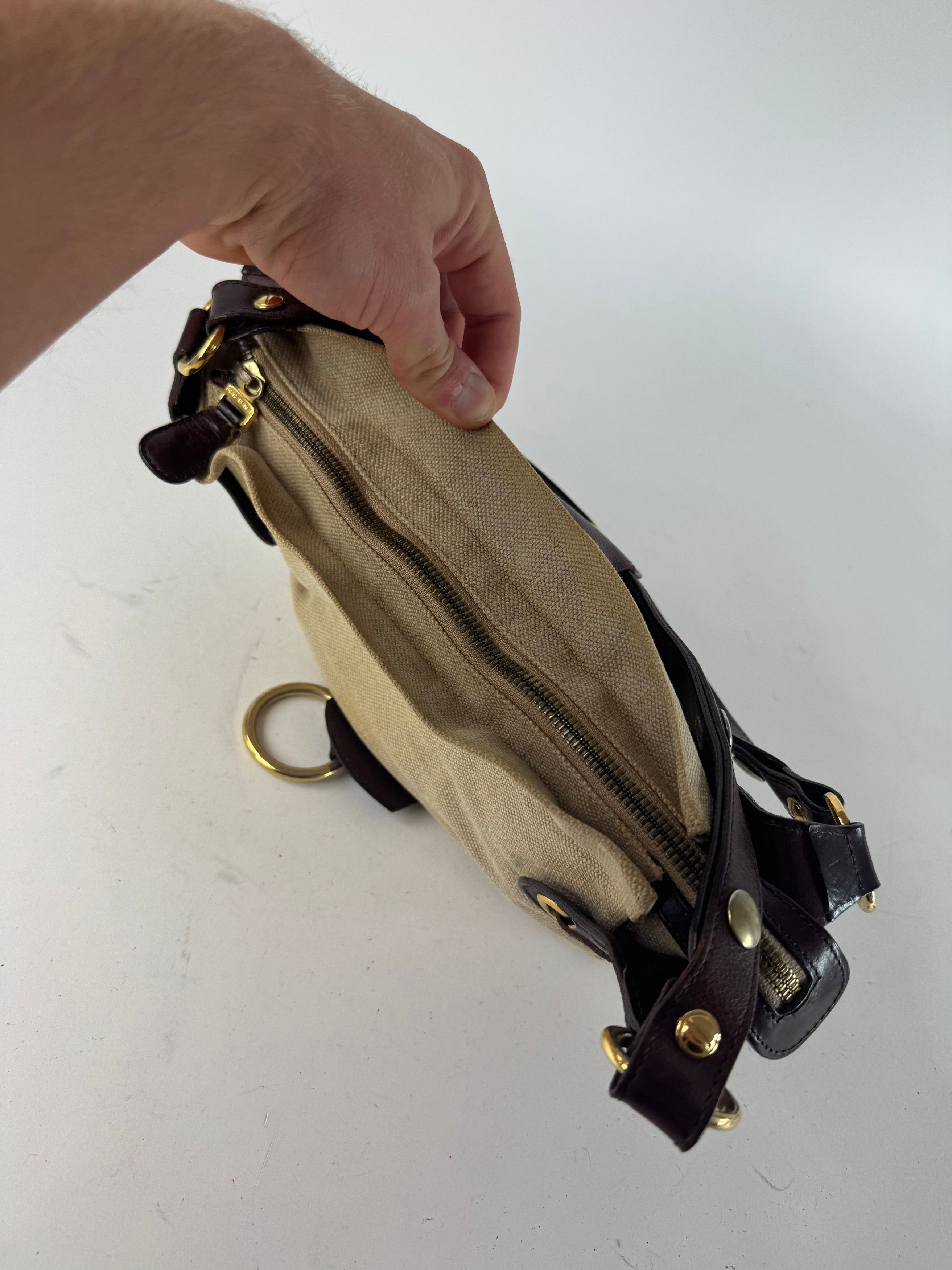 Marni Vintage Handbag beige Brown Size ONE SIZE - 13 Thumbnail