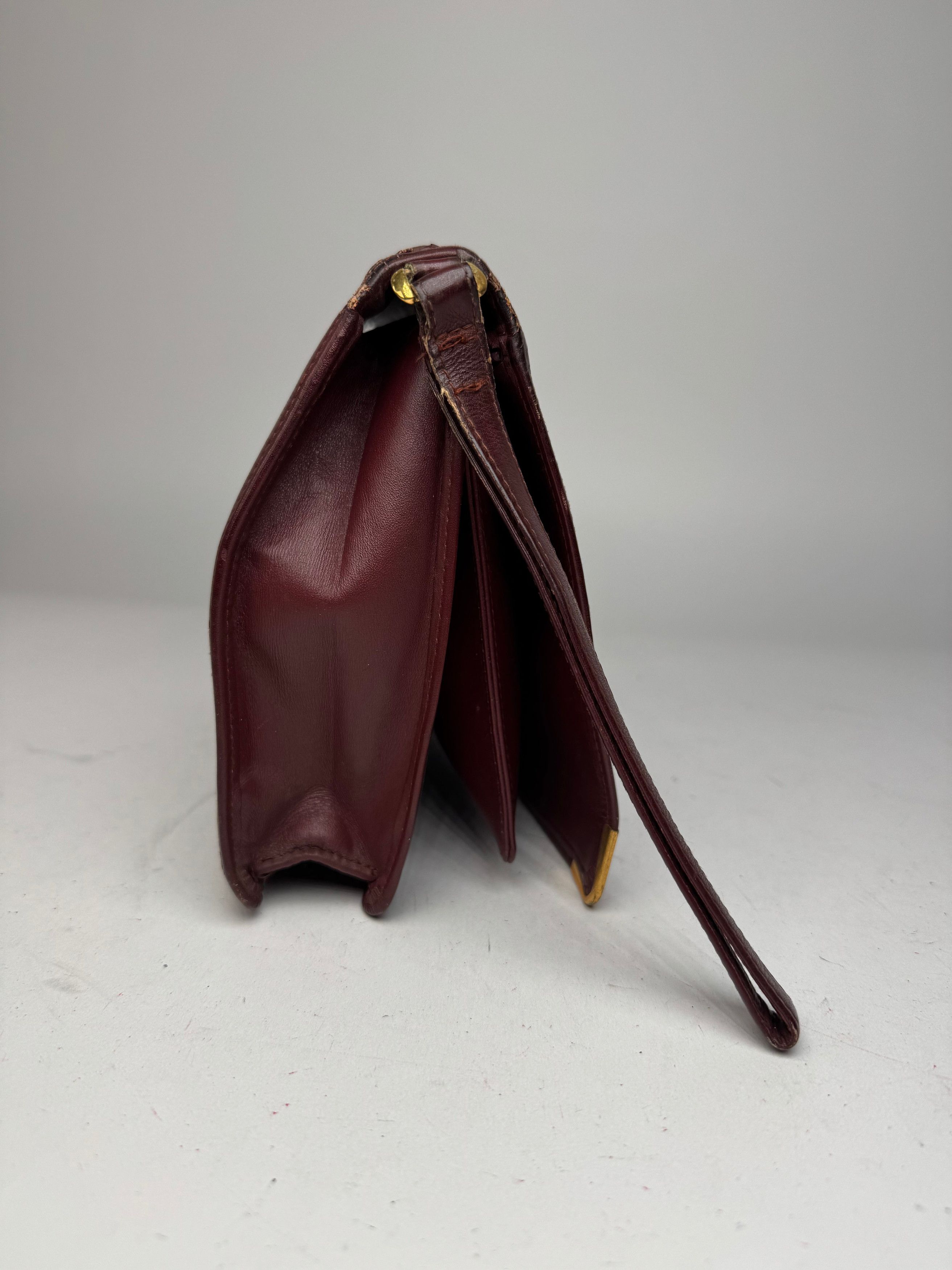 Cartier Vintage Leather Clutch Burgundy Size ONE SIZE - 8 Thumbnail