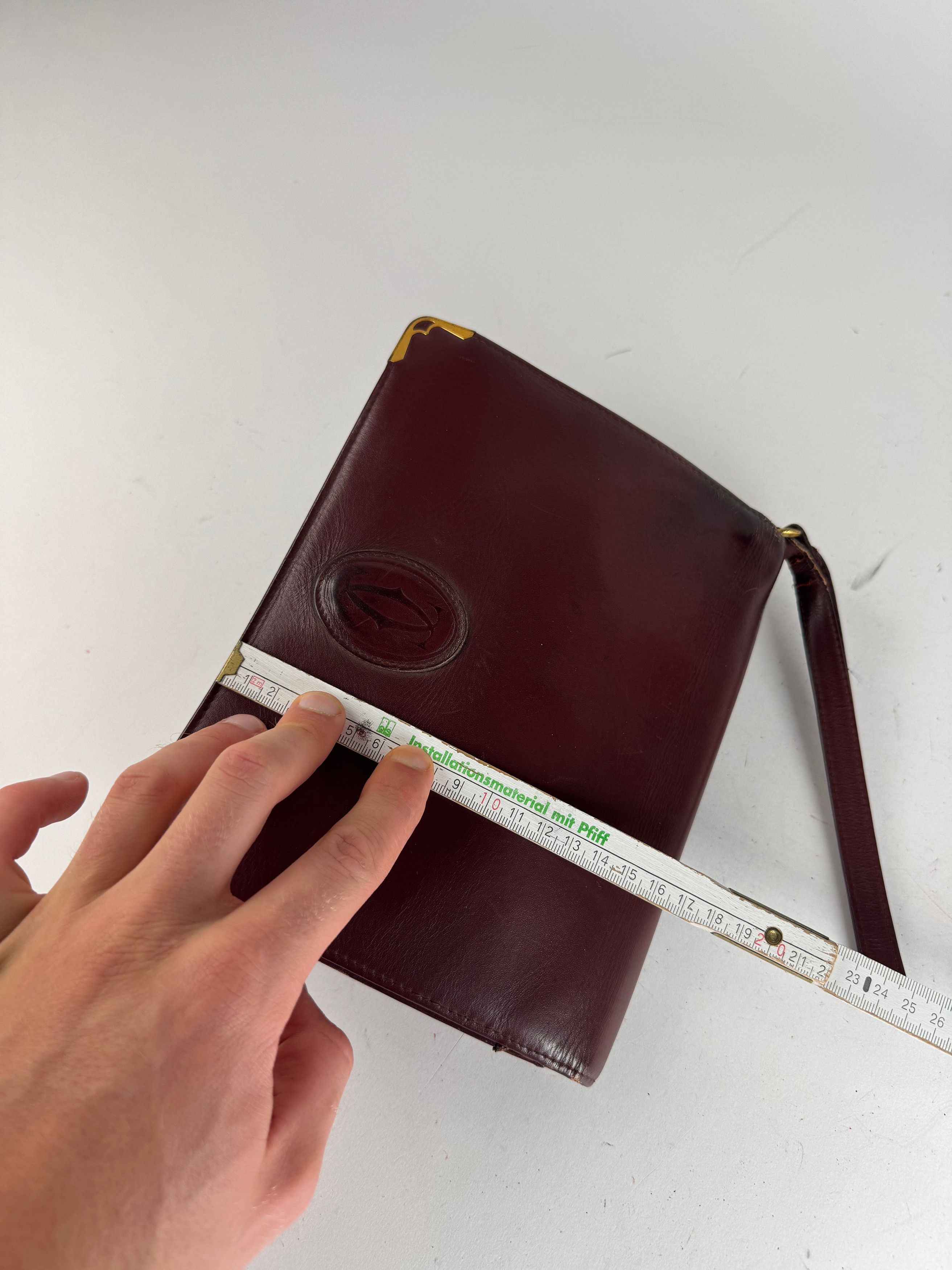 Cartier Vintage Leather Clutch Burgundy Size ONE SIZE - 11 Thumbnail