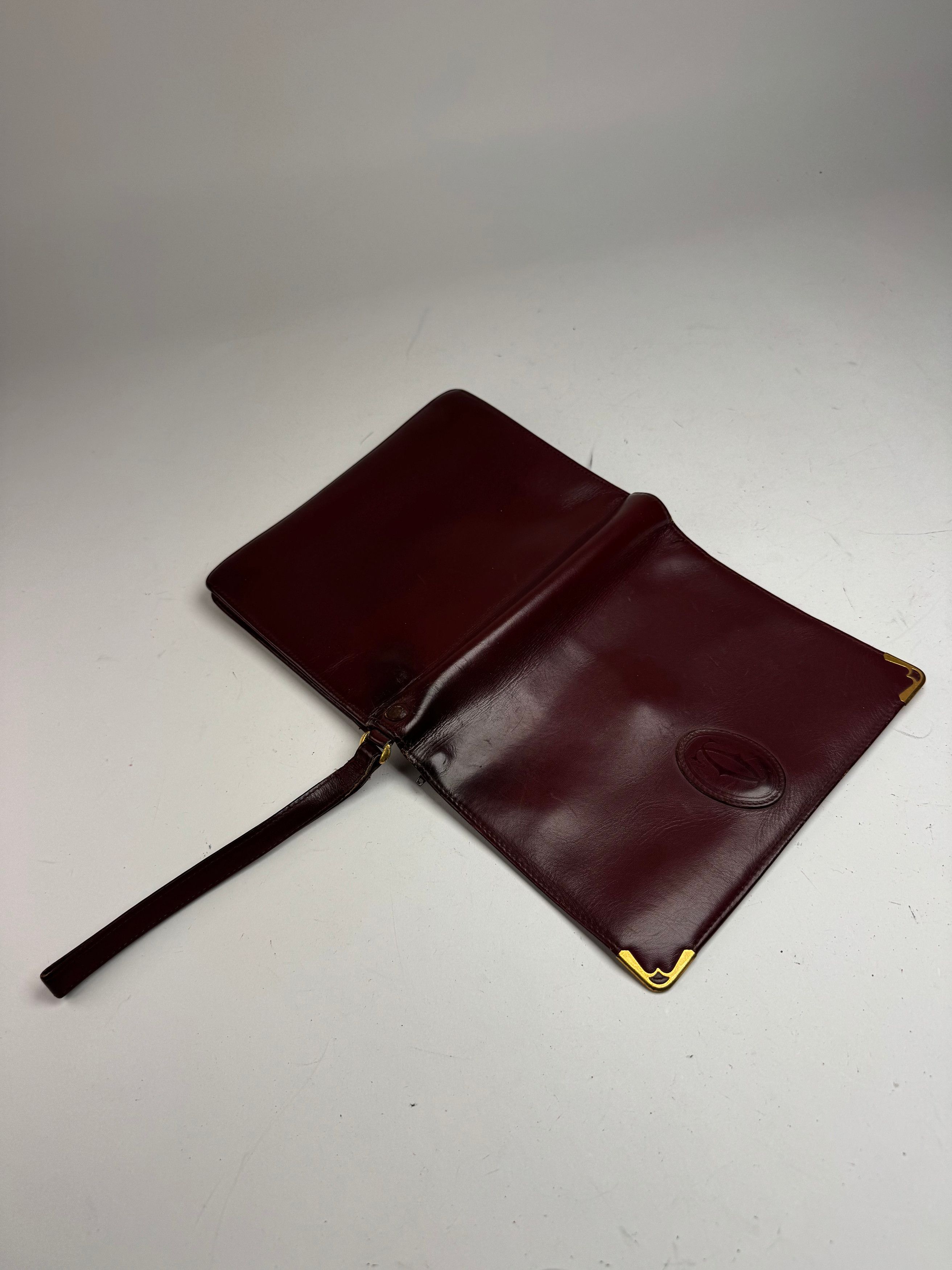 Cartier Vintage Leather Clutch Burgundy Size ONE SIZE - 5 Thumbnail
