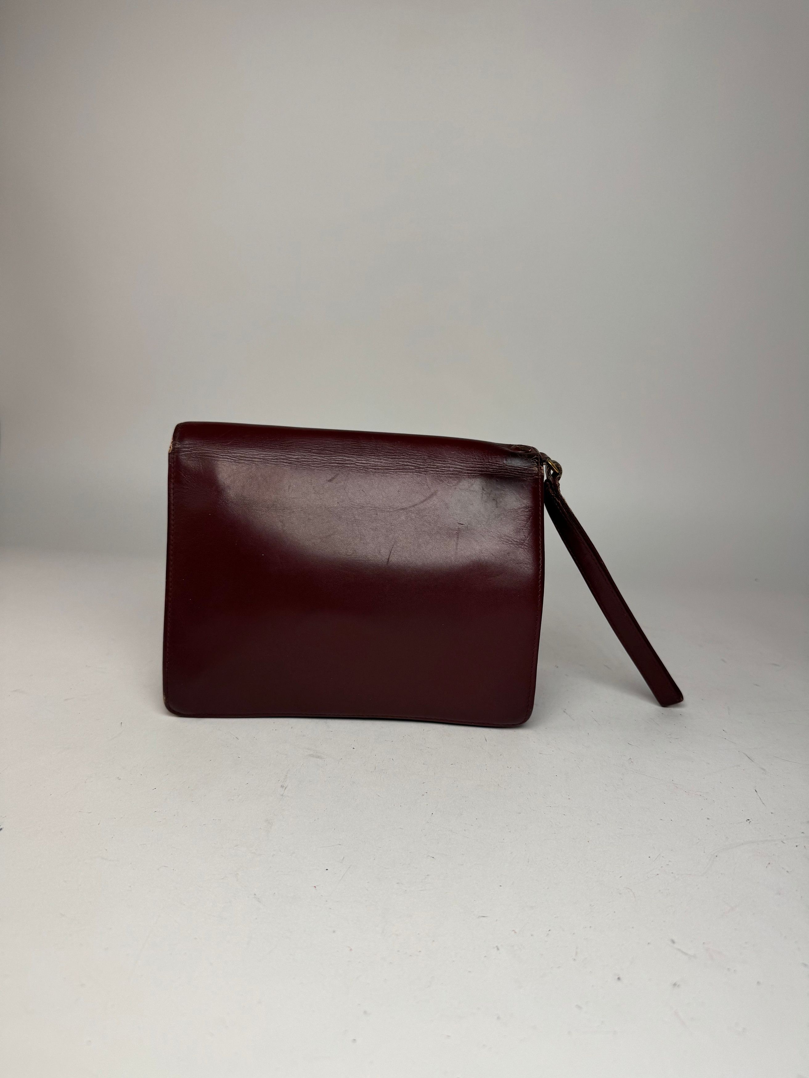Cartier Vintage Leather Clutch Burgundy Size ONE SIZE - 14 Thumbnail