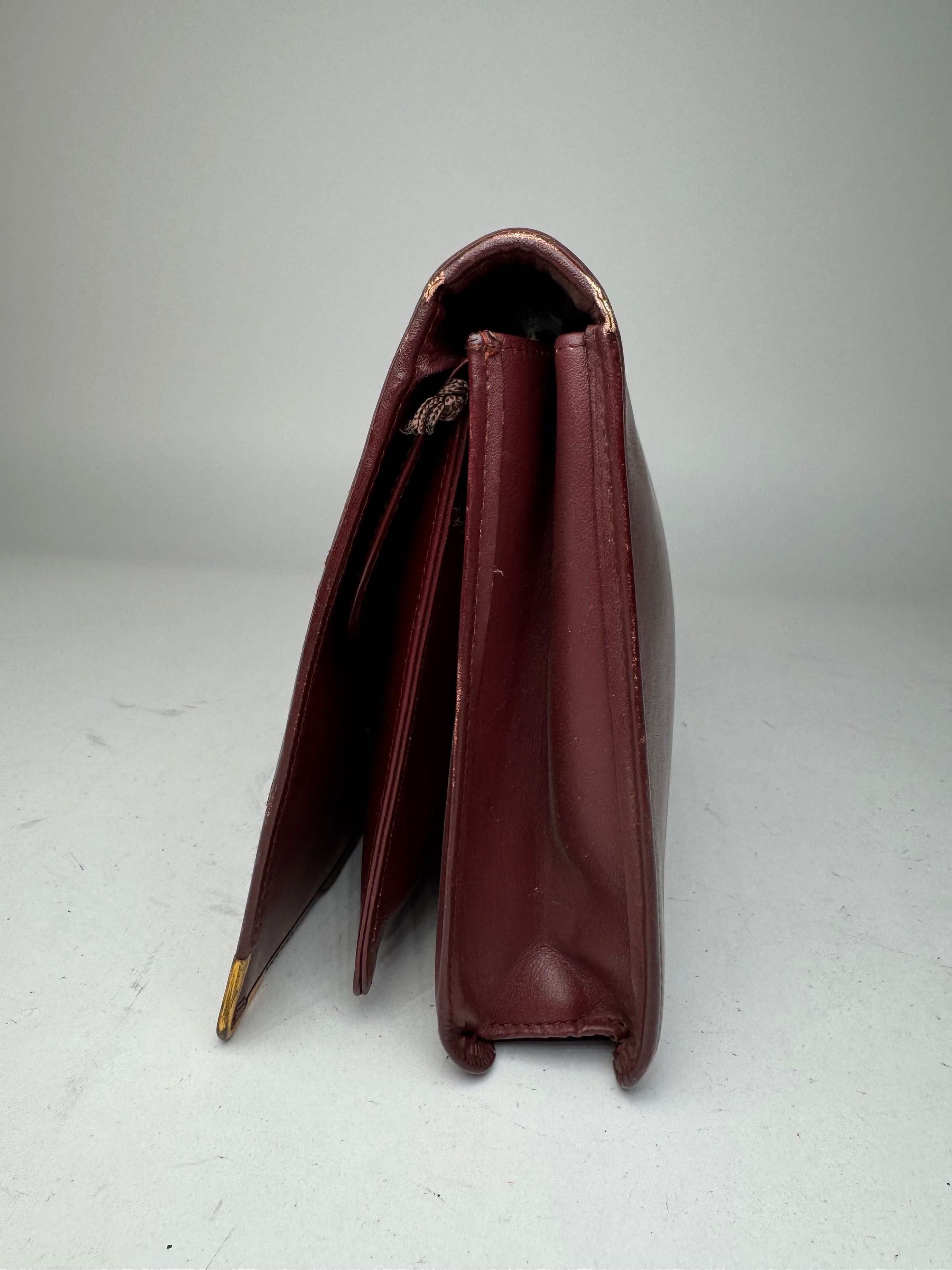 Cartier Vintage Leather Clutch Burgundy Size ONE SIZE - 6 Thumbnail