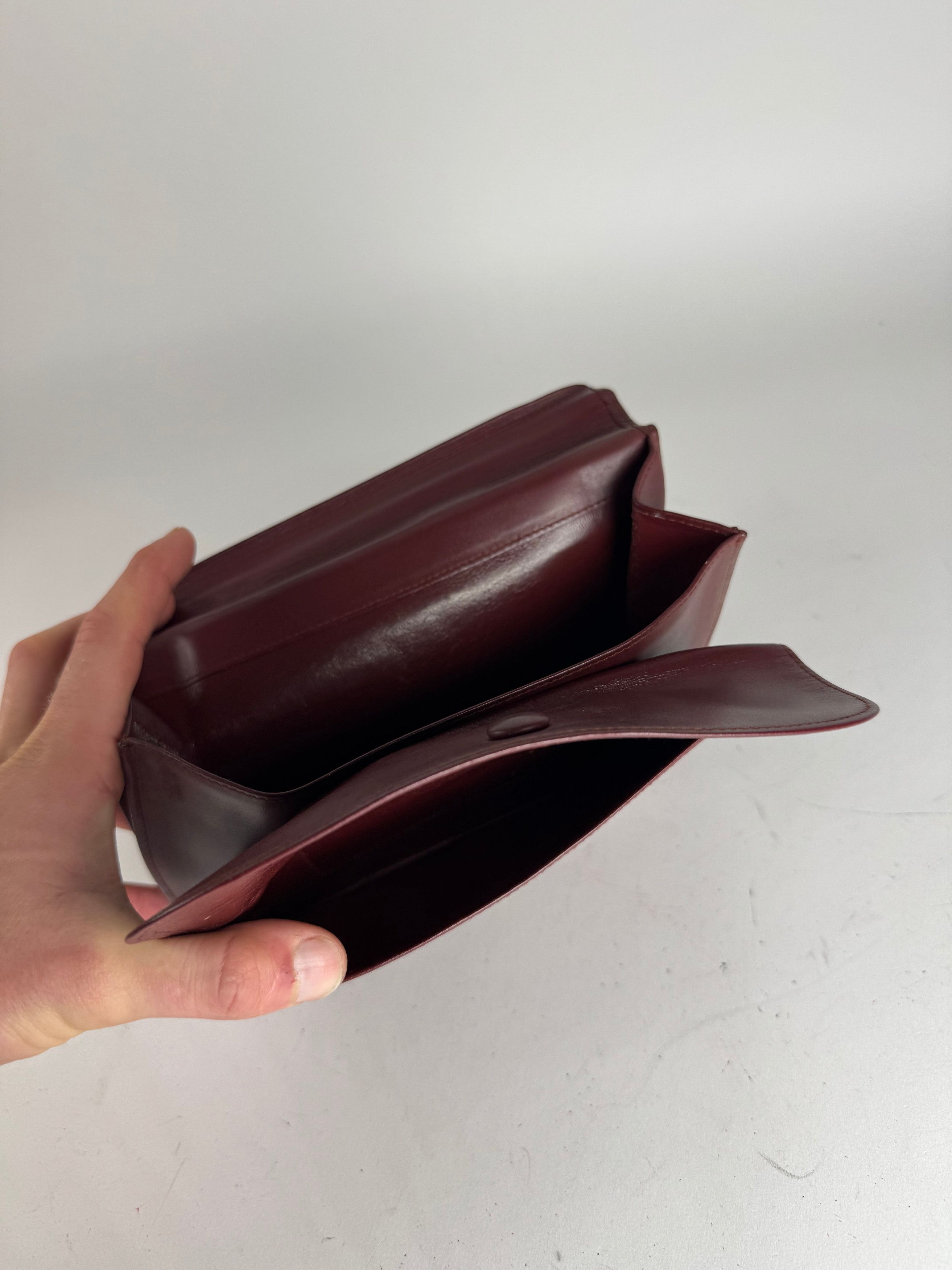 Cartier Vintage Leather Clutch Burgundy Size ONE SIZE - 3 Thumbnail