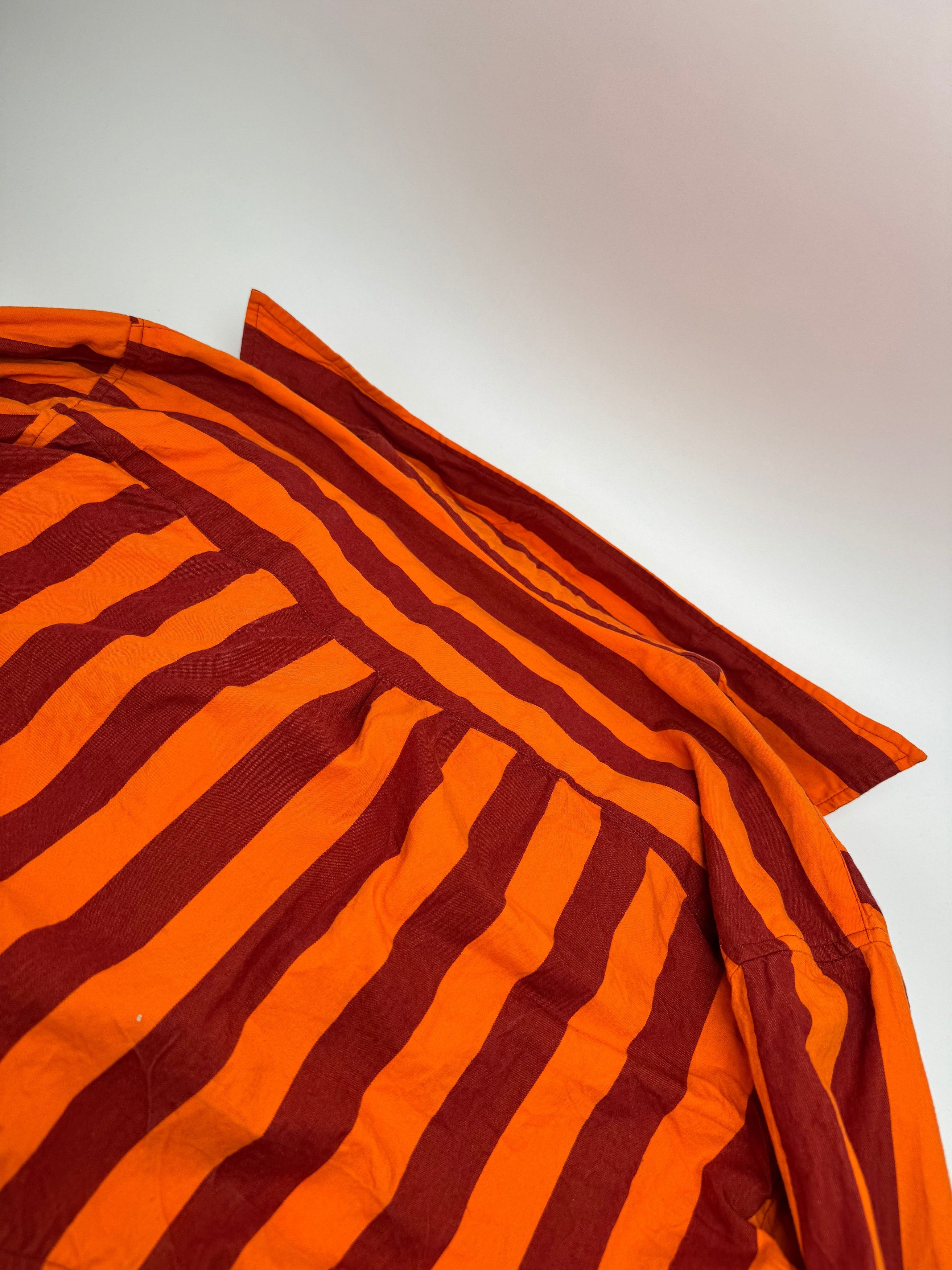 Camper Vintage Striped Cotton Shirt Orange Burgundy XL Size US XL / EU 56 / 4 - 12 Thumbnail