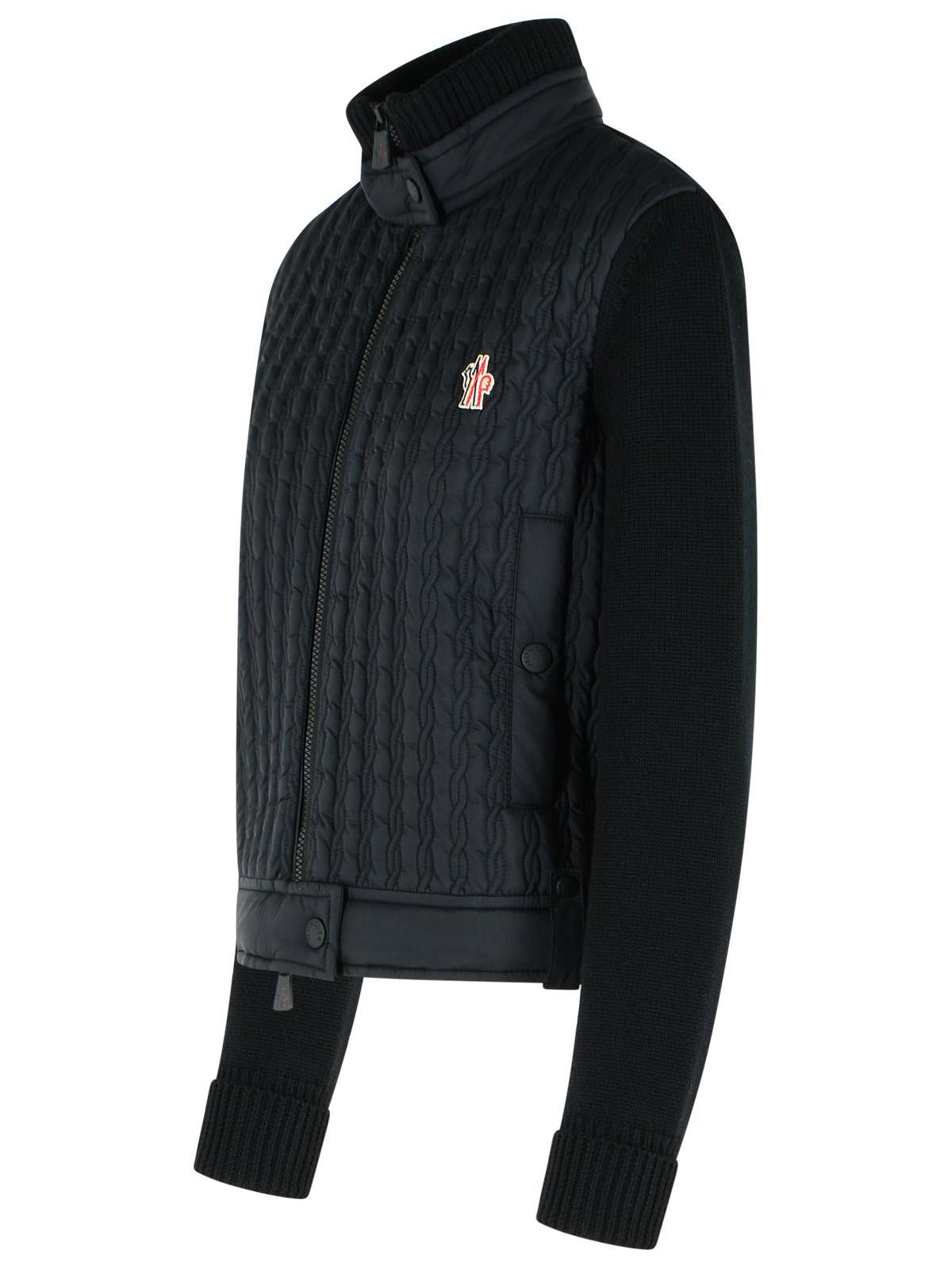Moncler Grenoble MONCLER GRENOBLE Black Virgin Wool Padded Cardigan Size L / US 10 / IT 46 - 2 Thumbnail