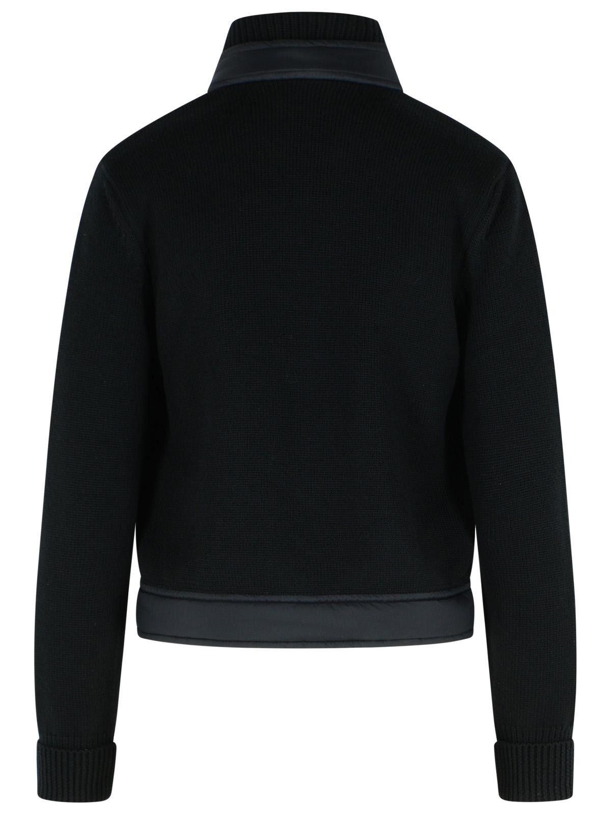 Moncler Grenoble MONCLER GRENOBLE Black Virgin Wool Padded Cardigan Size M / US 6-8 / IT 42-44 - 3 Thumbnail