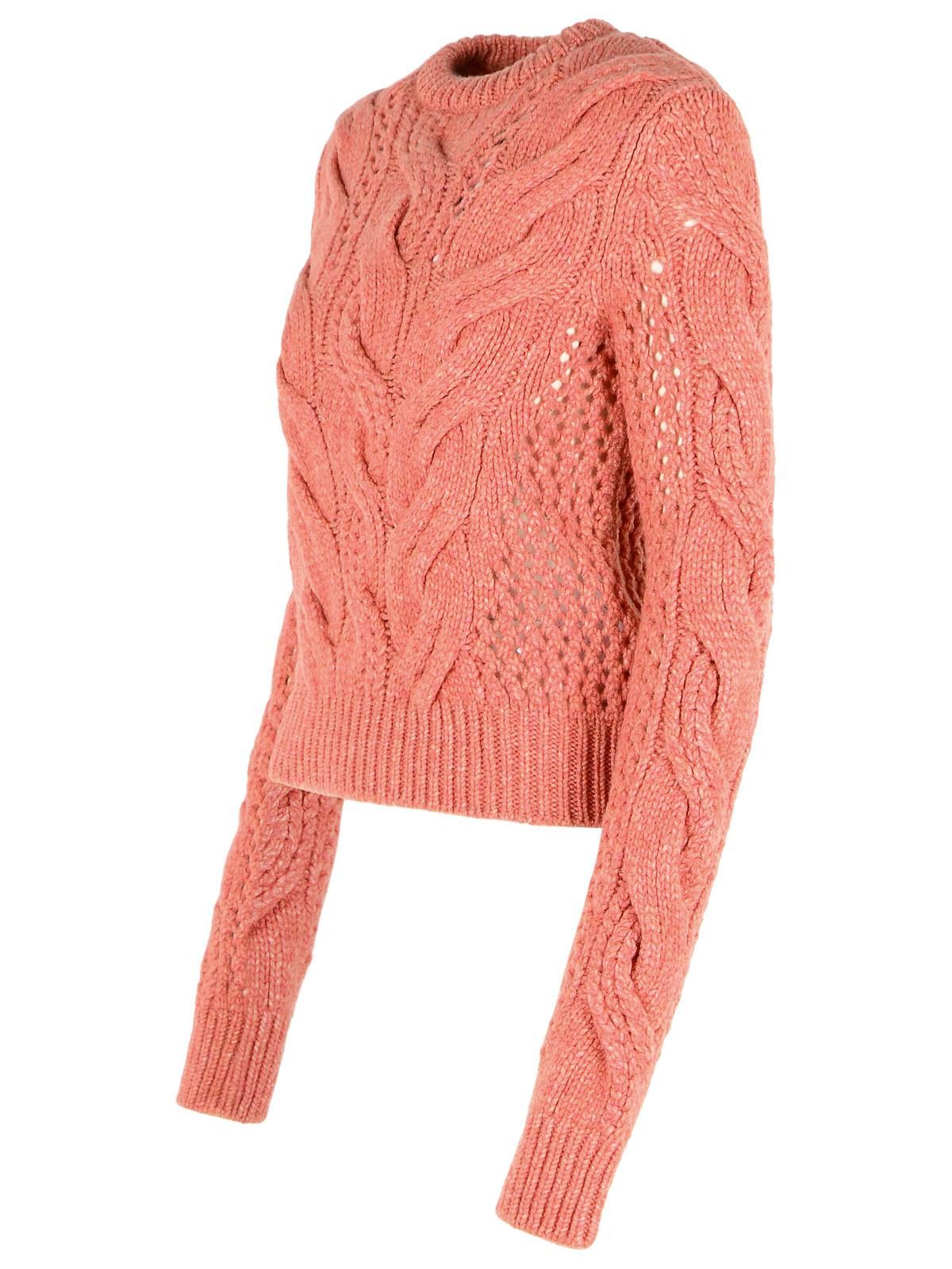Sportmax SPORTMAX 'Radio' Crewneck Sweater With Pink Wool Blend Braids Size S / US 4 / IT 40 - 2 Thumbnail