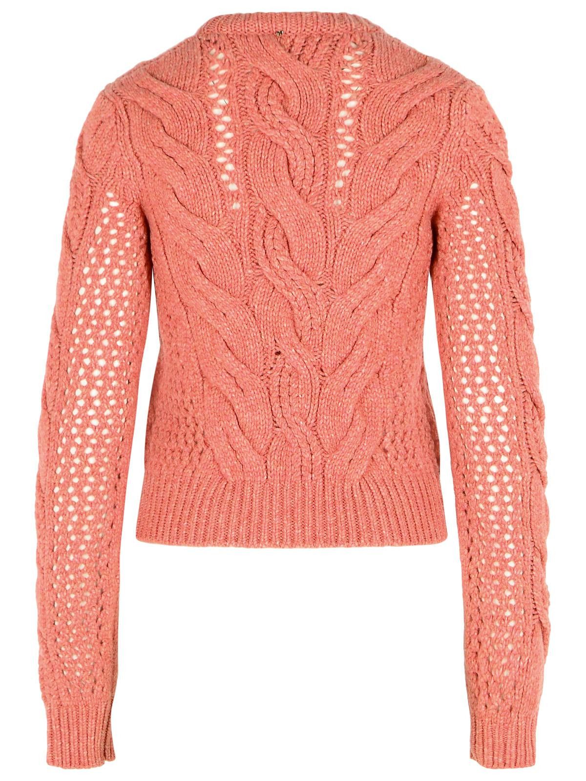 Sportmax SPORTMAX 'Radio' Crewneck Sweater With Pink Wool Blend Braids Size S / US 4 / IT 40 - 3 Thumbnail