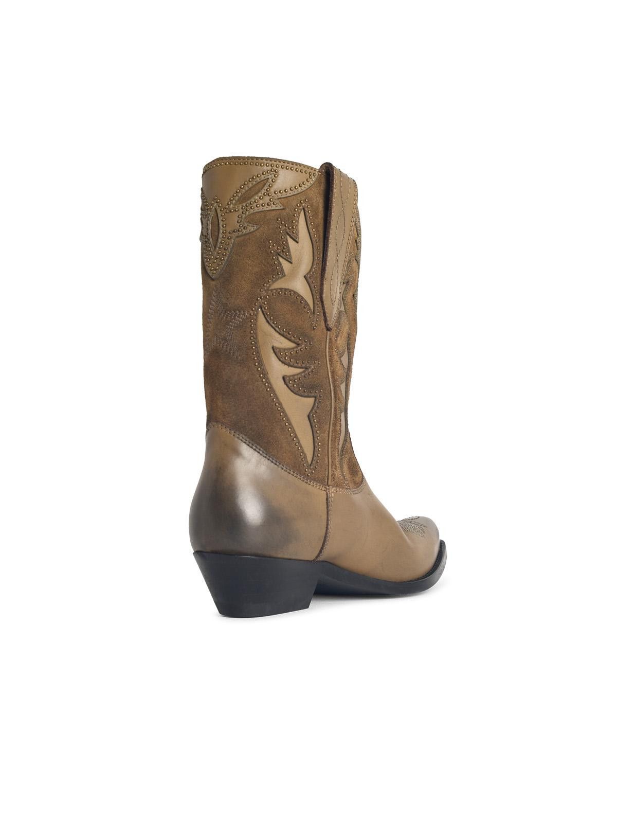 Golden Goose GOLDEN GOOSE 'Wish Star Low' Khaki Leather Boots Size US 10 / IT 40 - 3 Thumbnail