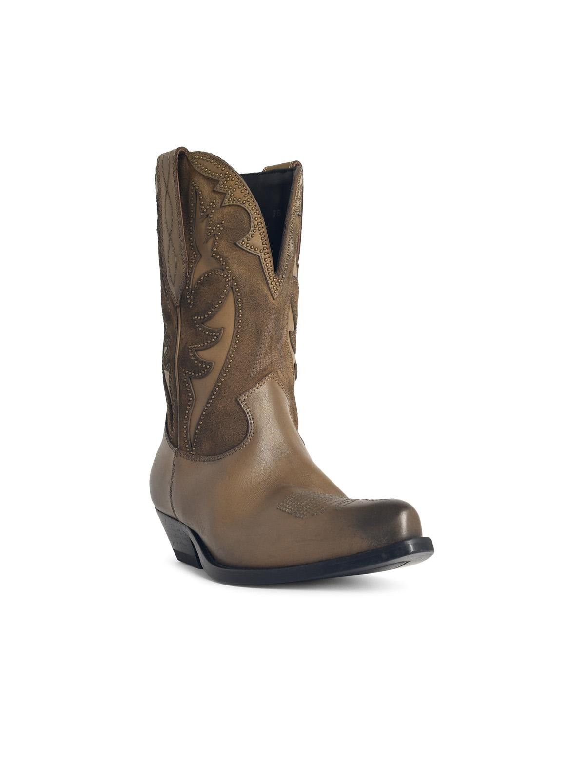Golden Goose GOLDEN GOOSE 'Wish Star Low' Khaki Leather Boots Size US 10 / IT 40 - 2 Thumbnail