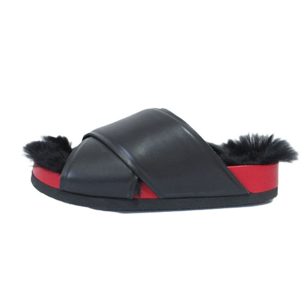 Celine Celine Celine Cross Belt Flat Fur Sandals Natural Material Shoes DUTY FREE for USA Size ONE SIZE - 2 Thumbnail