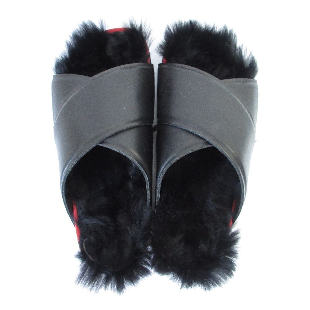 Celine Celine Celine Cross Belt Flat Fur Sandals Natural Material Shoes DUTY FREE for USA Size ONE SIZE - 4 Thumbnail