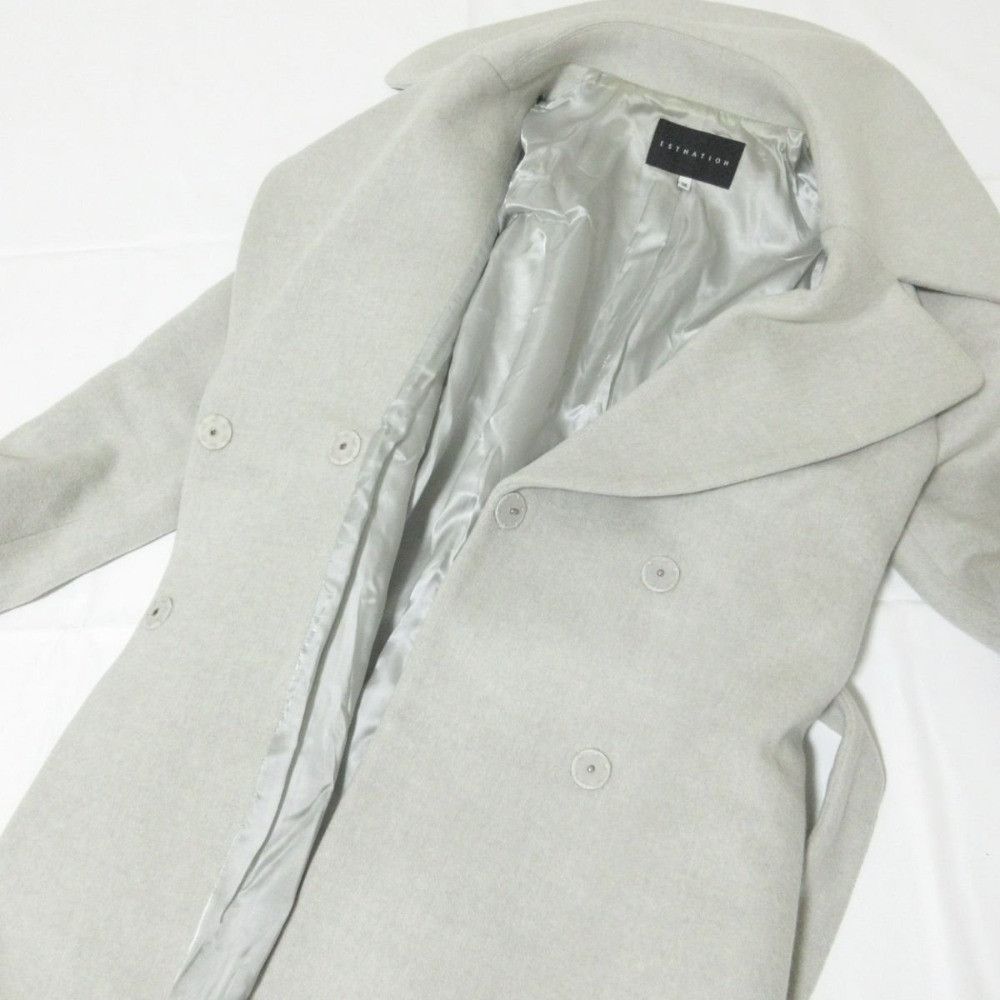 Other ESTNATION Big Collar Belted Long Coat Others Outerwear DUTY FREE for USA