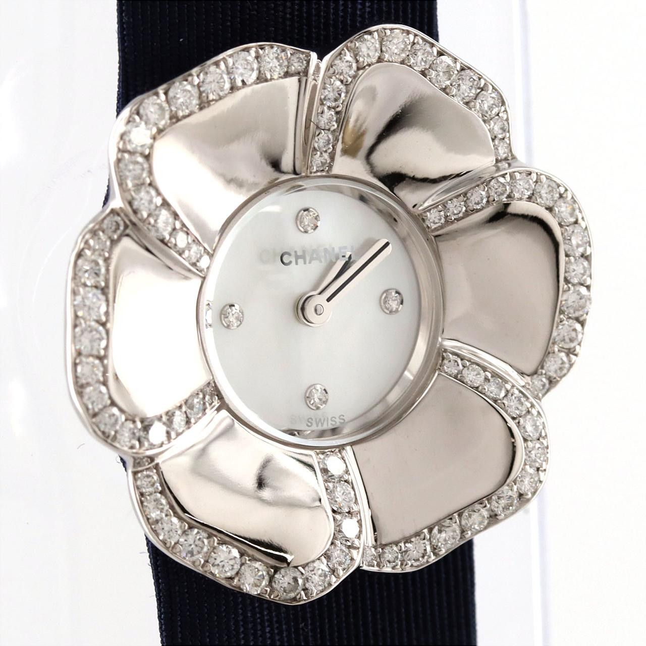 Chanel Chanel Chanel Camelia White Gold Watch Calfskin Quartz H1187 DUTY FREE for USA Size ONE SIZE - 3 Thumbnail