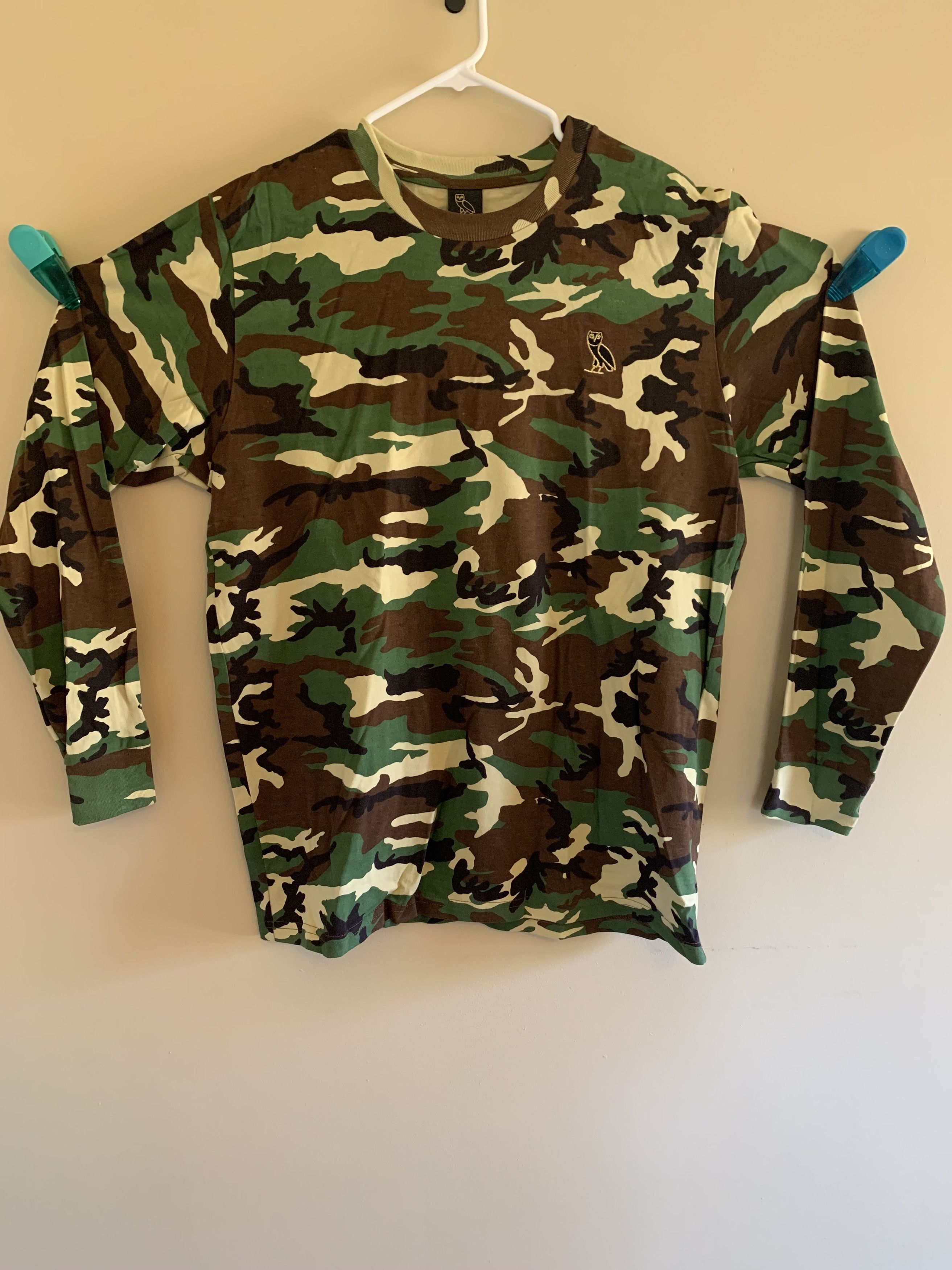 OVO Camouflage Embroidered Owl Patch Long Sleeve Shirt