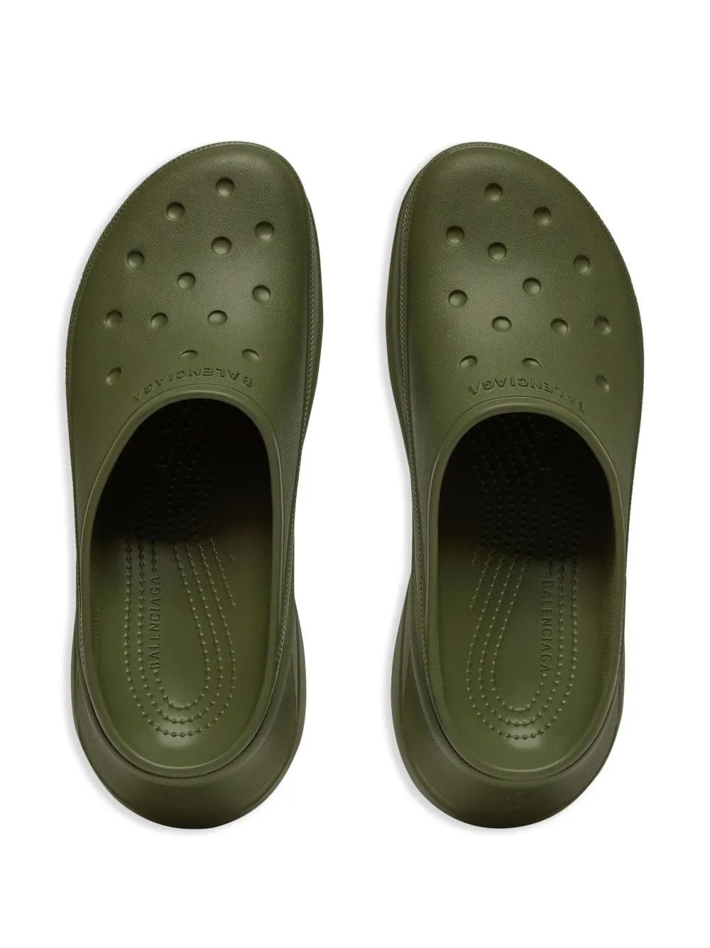 Balenciaga Balenciaga Rubber Crocs Mule Slides in khaki Size US 11 / EU 44 - 3 Thumbnail