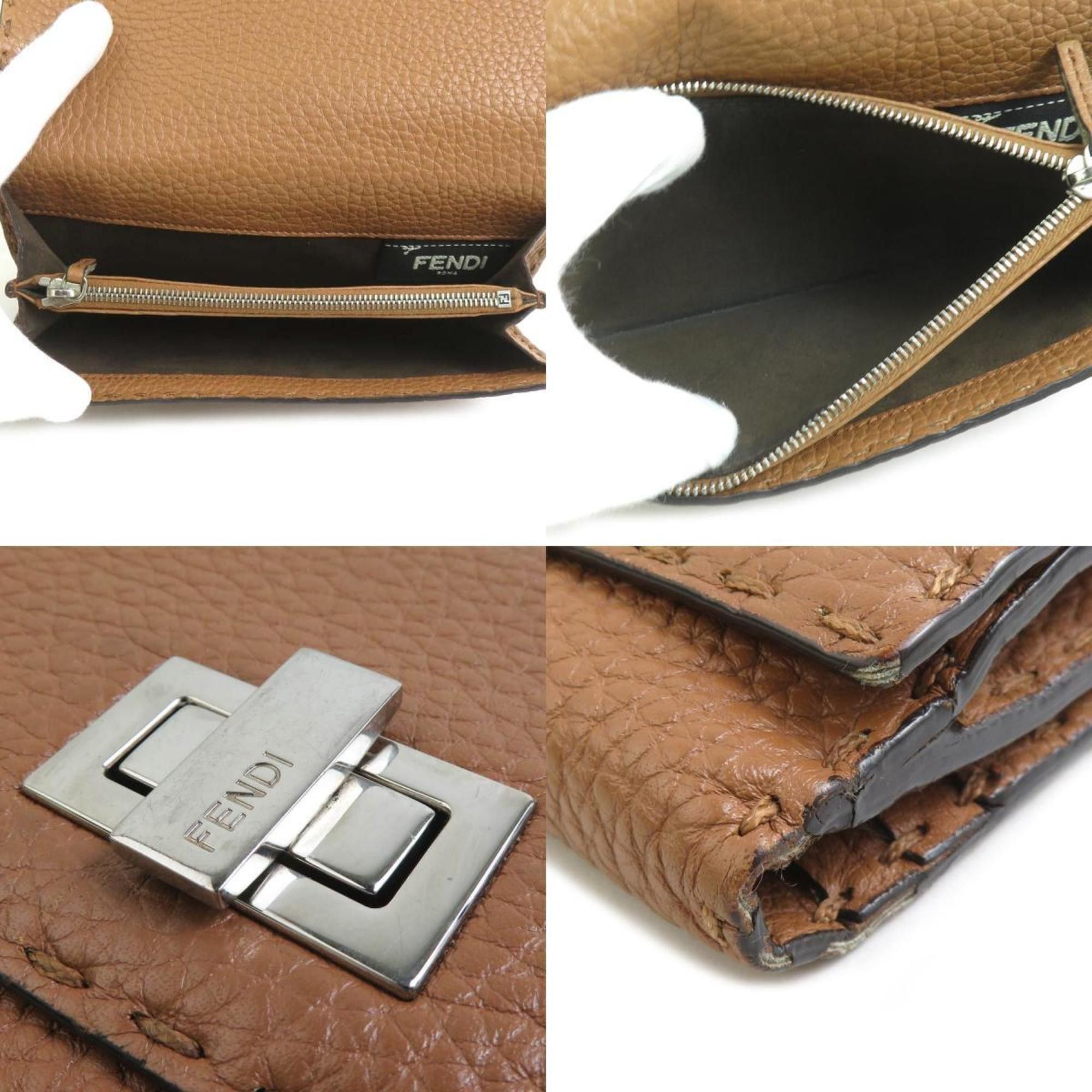 Fendi Fendi Selleria Bifold Long Wallet in Brown Leather for Men and Women, 8M0308-7, r10856a Size ONE SIZE - 4 Thumbnail