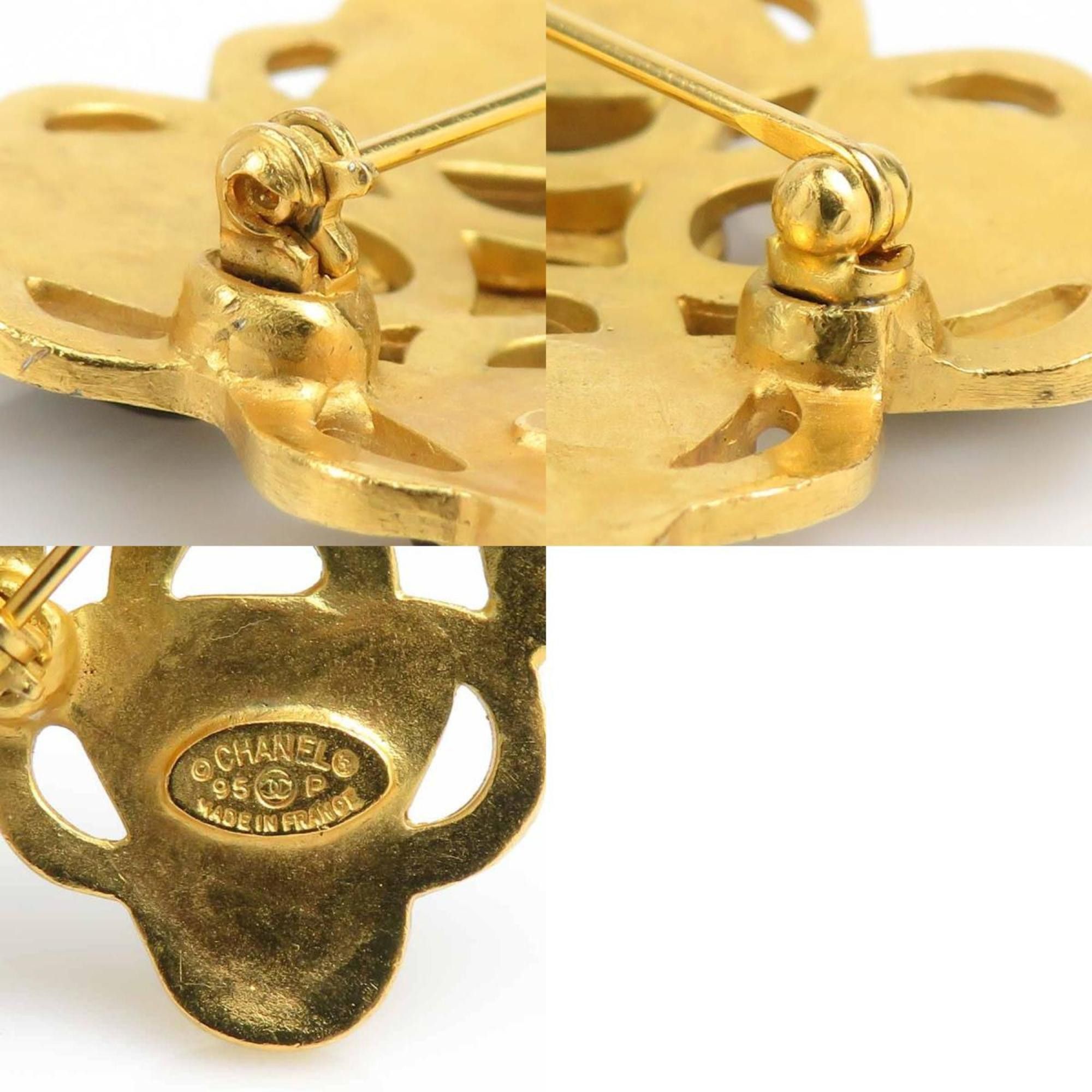 Chanel CHANEL Coco Mark Metal Stone Brooch in Gold and Black for Women e61000a Size ONE SIZE - 5 Thumbnail
