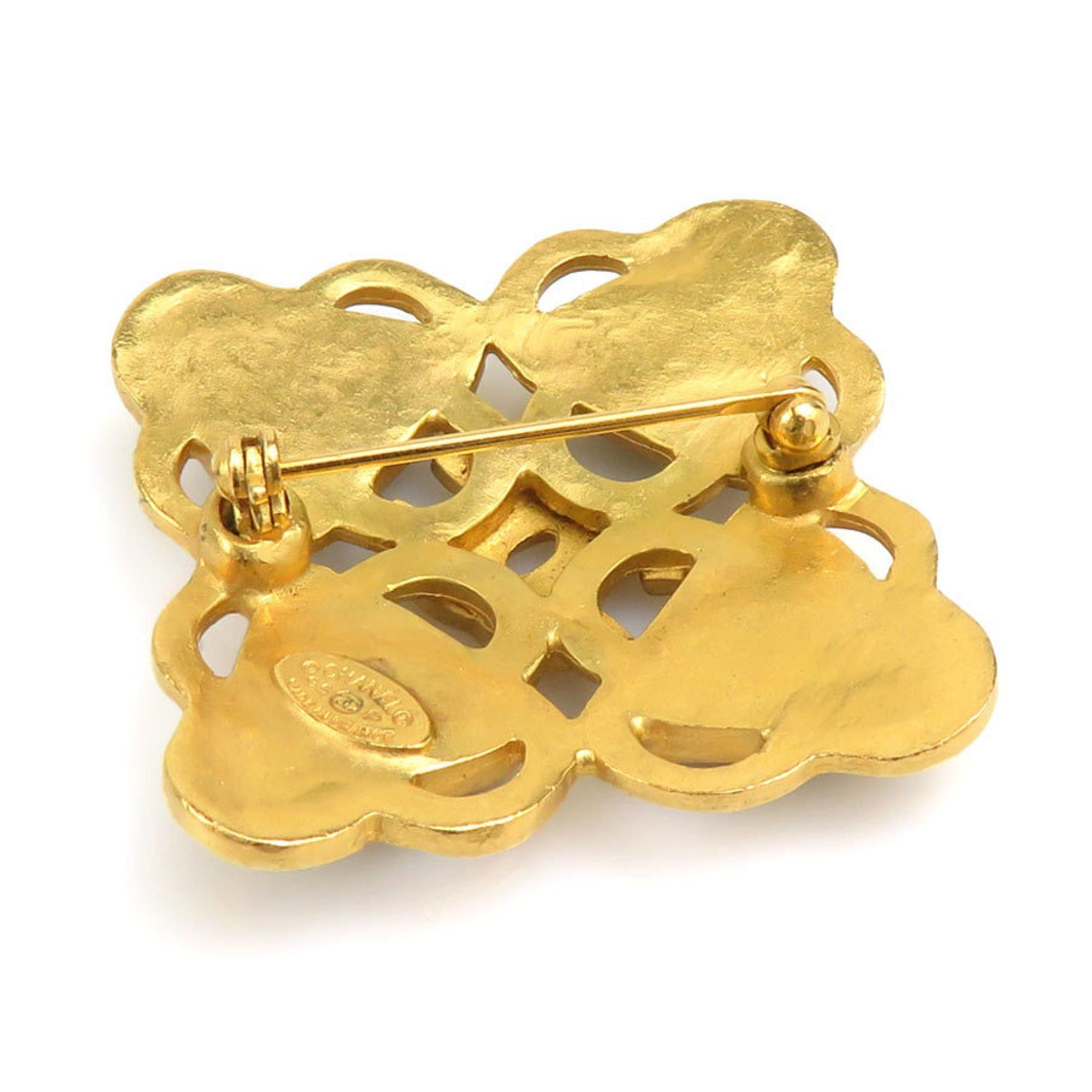 Chanel CHANEL Coco Mark Metal Stone Brooch in Gold and Black for Women e61000a Size ONE SIZE - 3 Thumbnail