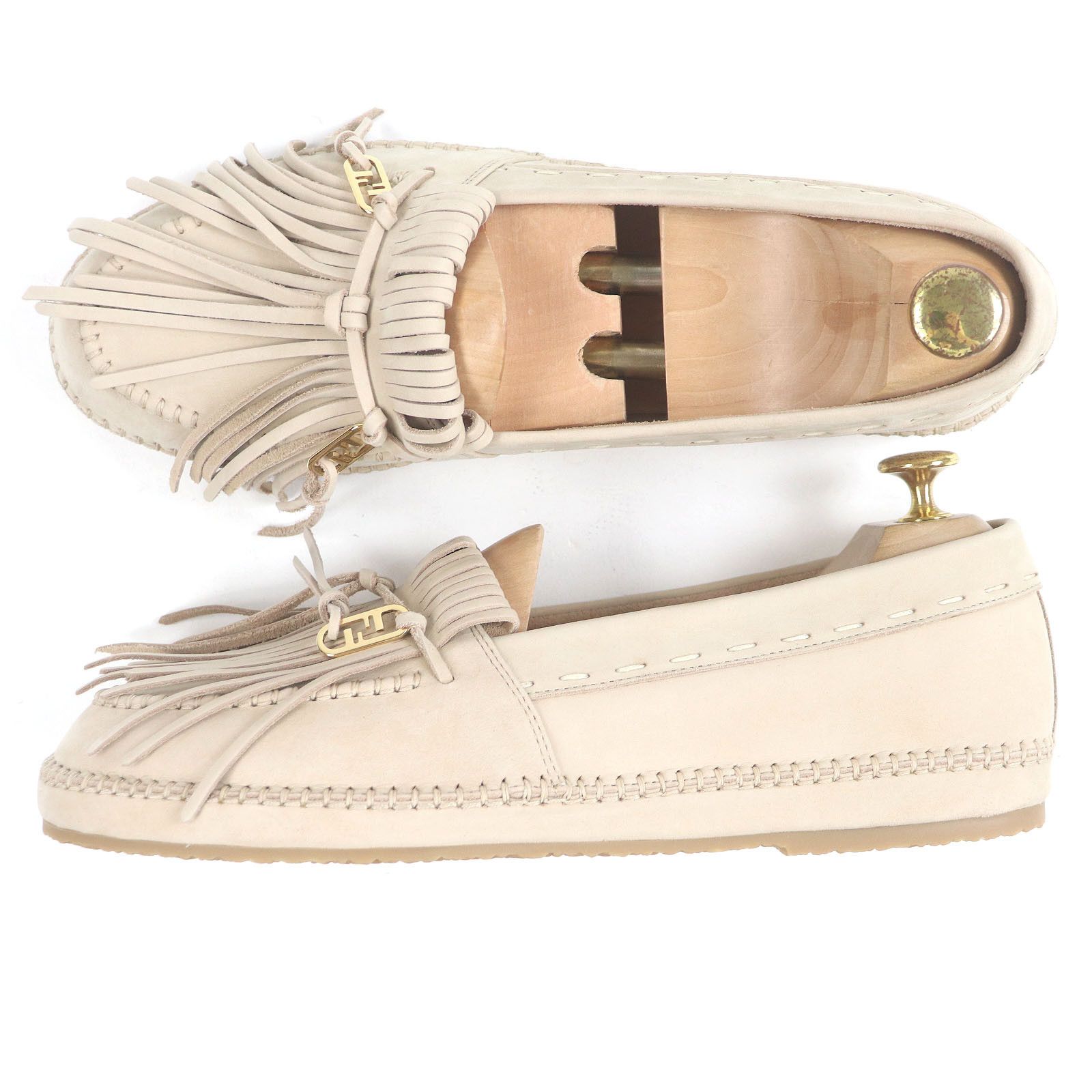 Fendi Fendi Fendi Olock FF logo Nubuck Leather Loafers Leather Shoes 7P1589 DUTY FREE for USA Size ONE SIZE - 4 Thumbnail