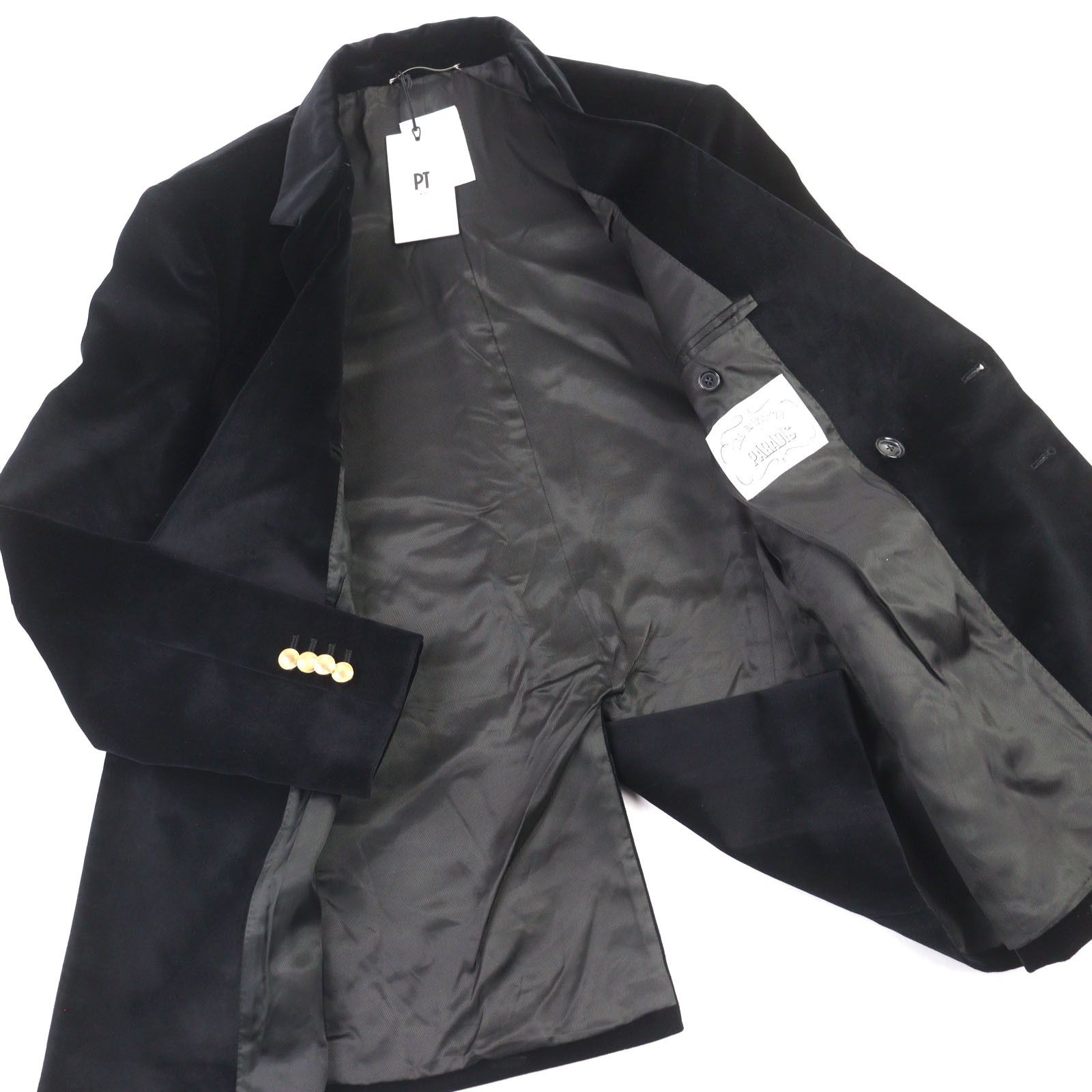 Other Other PT TORINO Velour Double Breasted Jacket Others Outerwear TL3FDP070LAC DUTY FREE for USA Size ONE SIZE - 3 Thumbnail