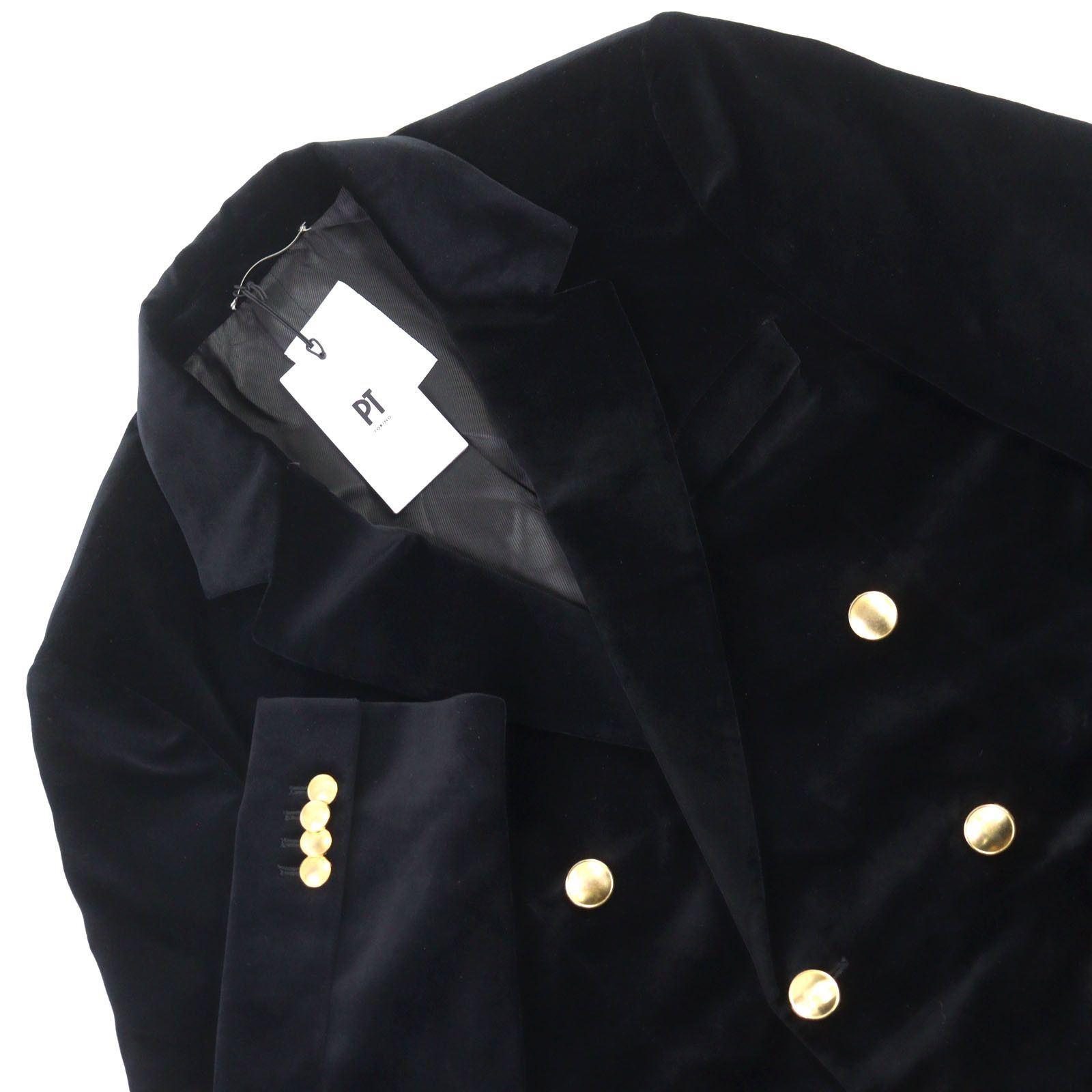 Other Other PT TORINO Velour Double Breasted Jacket Others Outerwear TL3FDP070LAC DUTY FREE for USA Size ONE SIZE - 2 Thumbnail