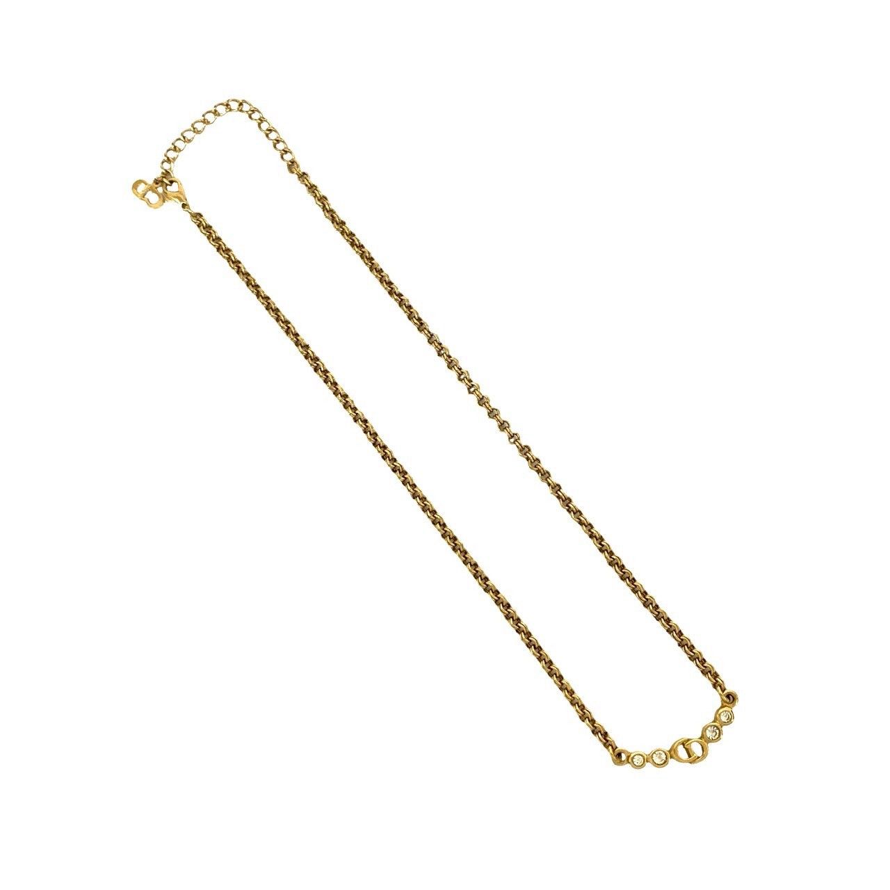 Dior Dior Christian Dior CD Logo Rhinestone Necklace Metal Necklace DUTY FREE for USA Size ONE SIZE - 4 Thumbnail
