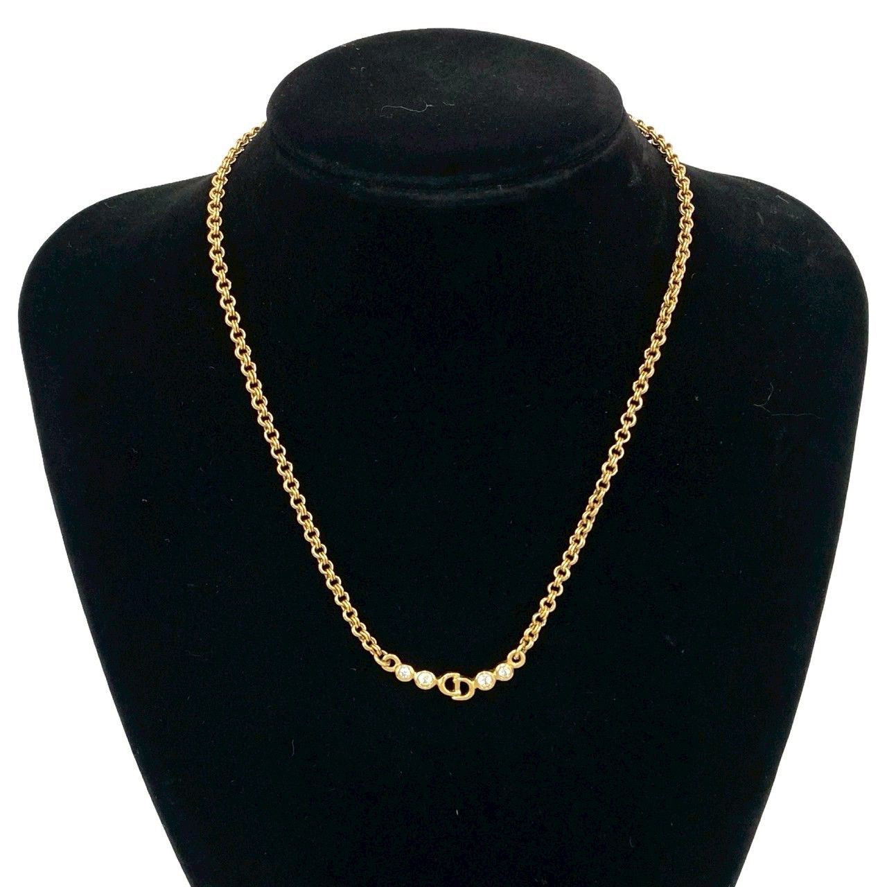 Dior Dior Christian Dior CD Logo Rhinestone Necklace Metal Necklace DUTY FREE for USA Size ONE SIZE - 2 Thumbnail
