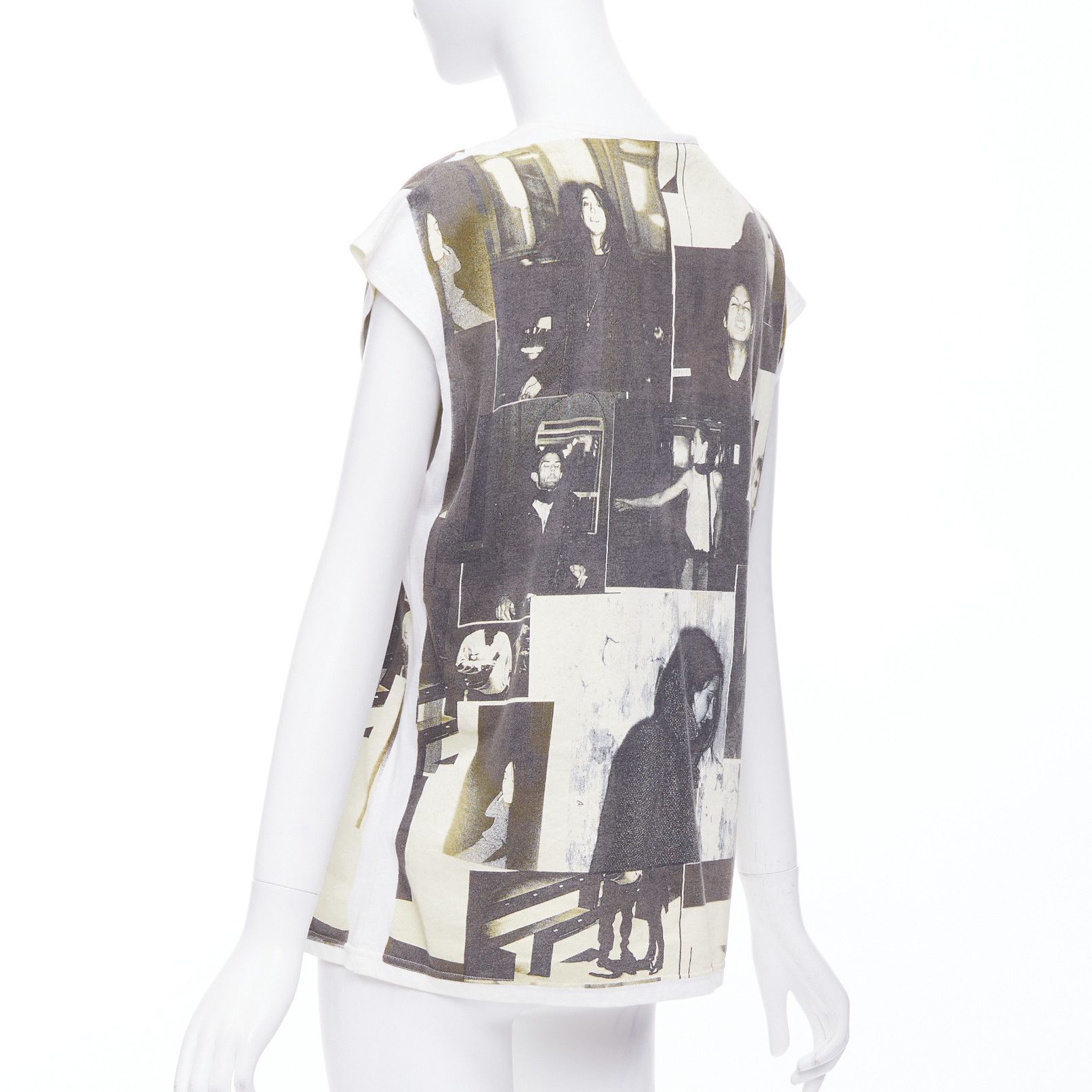 Balenciaga rare BALENCIAGA 2007 beige grey cotton vintage photo print top FR36 S Size S / US 4 / IT 40 - 6 Thumbnail