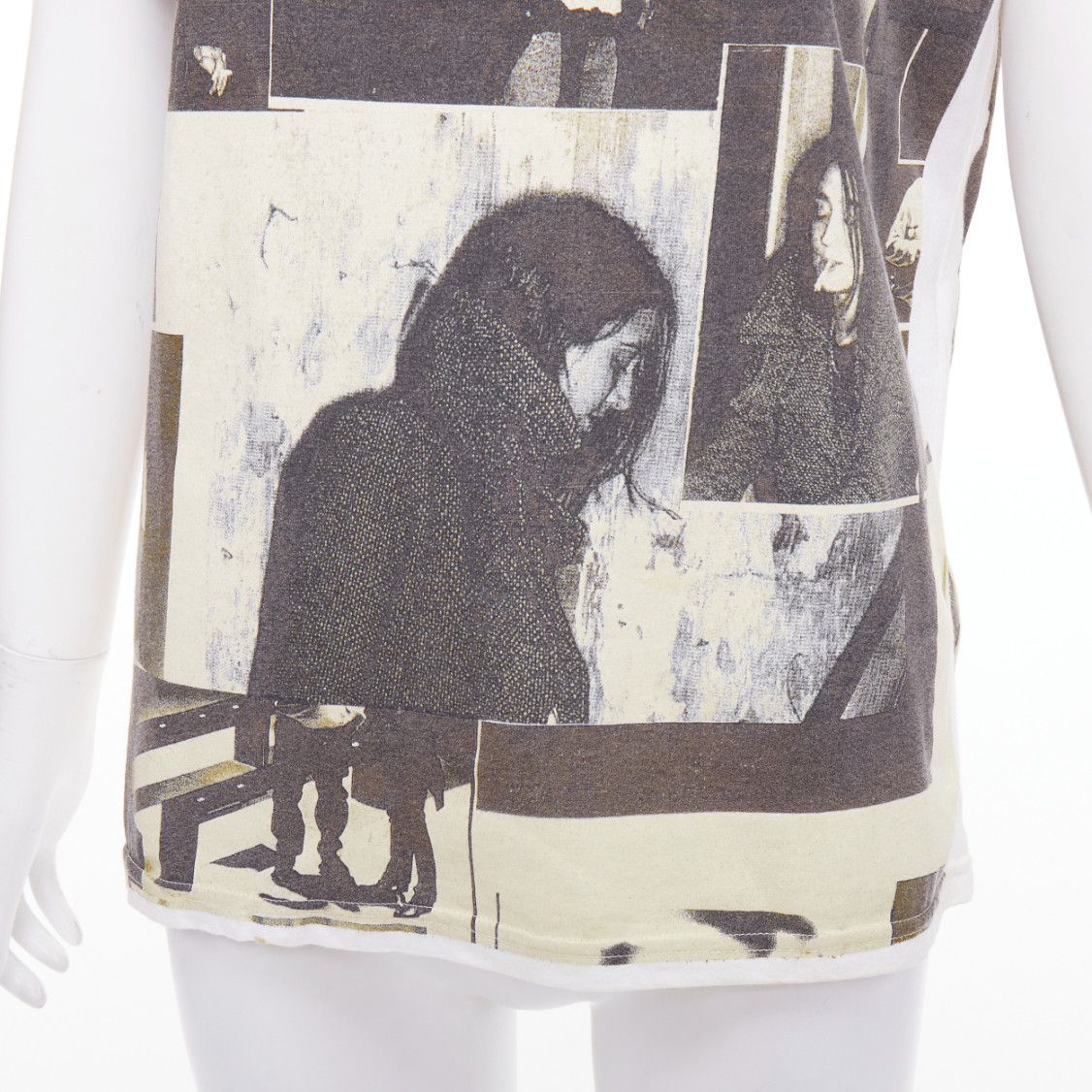 Balenciaga rare BALENCIAGA 2007 beige grey cotton vintage photo print top FR36 S Size S / US 4 / IT 40 - 7 Thumbnail
