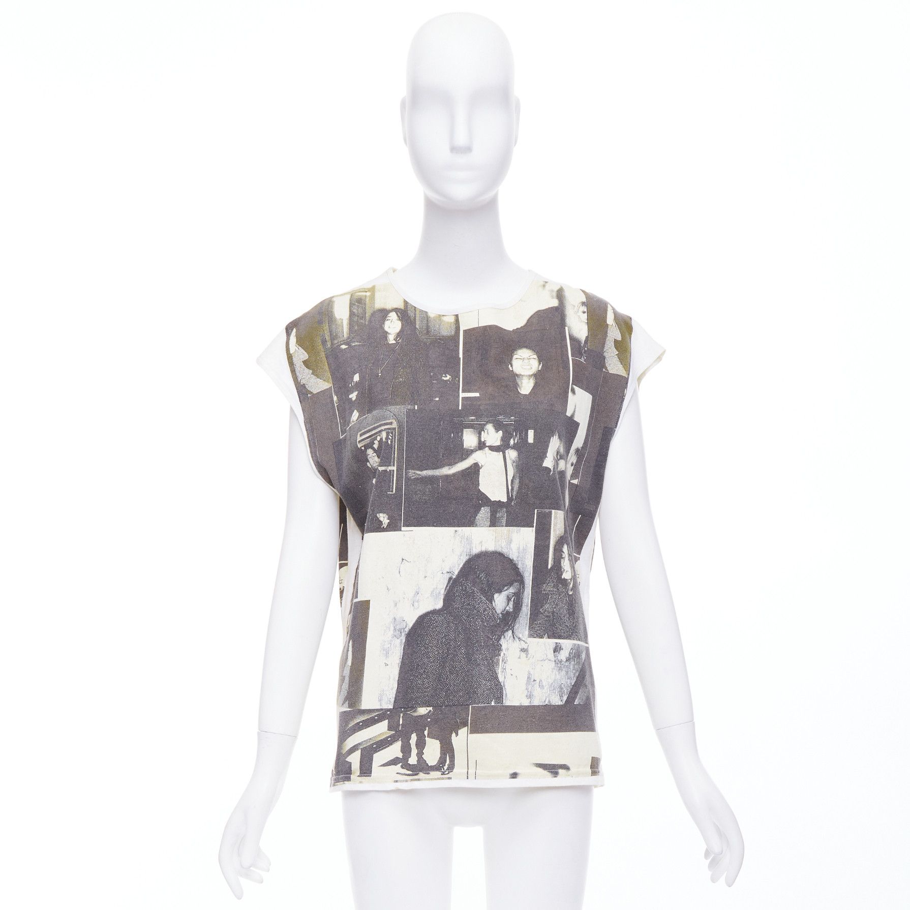 Balenciaga rare BALENCIAGA 2007 beige grey cotton vintage photo print top FR36 S Size S / US 4 / IT 40 - 9 Thumbnail