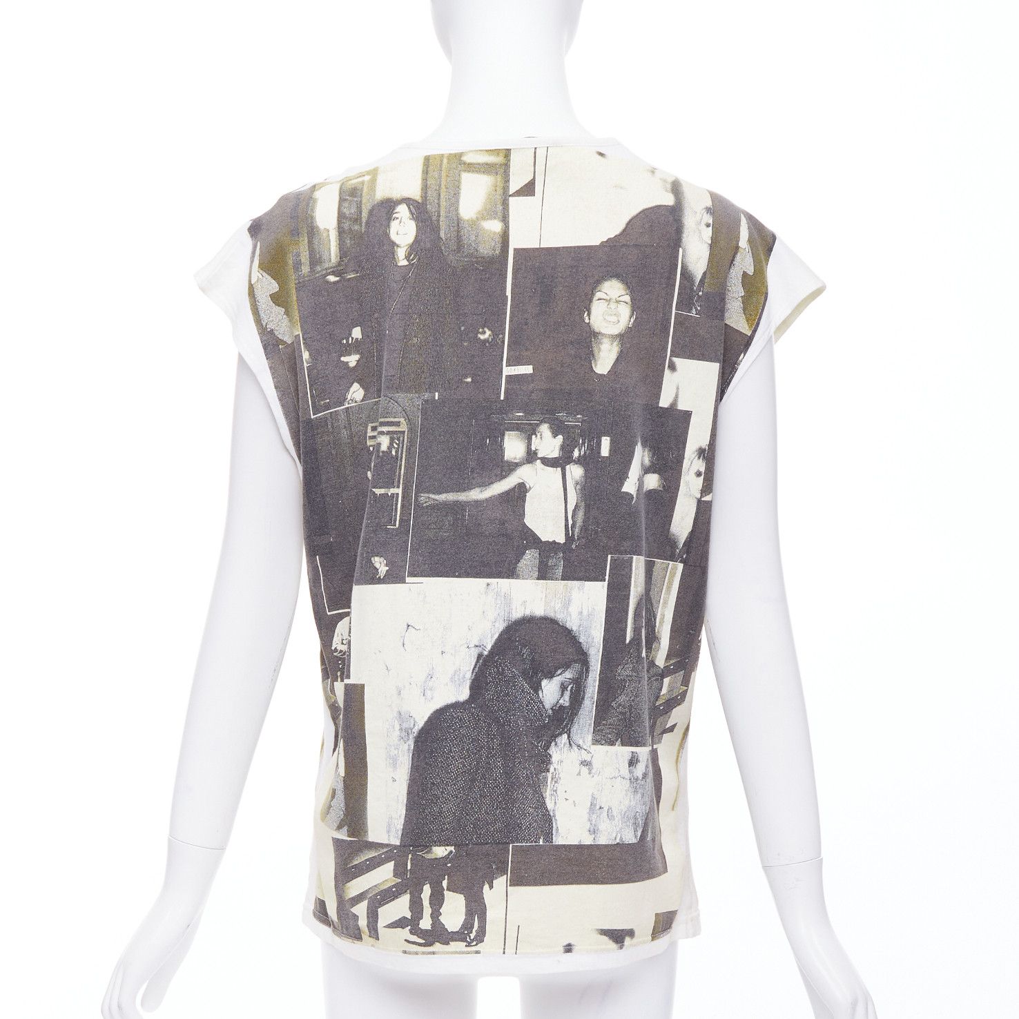 Balenciaga rare BALENCIAGA 2007 beige grey cotton vintage photo print top FR36 S Size S / US 4 / IT 40 - 5 Thumbnail
