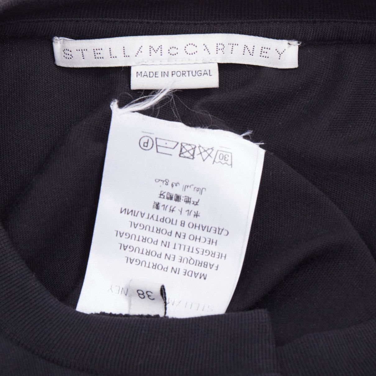 Stella McCartney STELLA MCCARTNEY All Is Love UFO black bias cut cotton tshirt IT38 XS Size M / US 6-8 / IT 42-44 - 8 Thumbnail