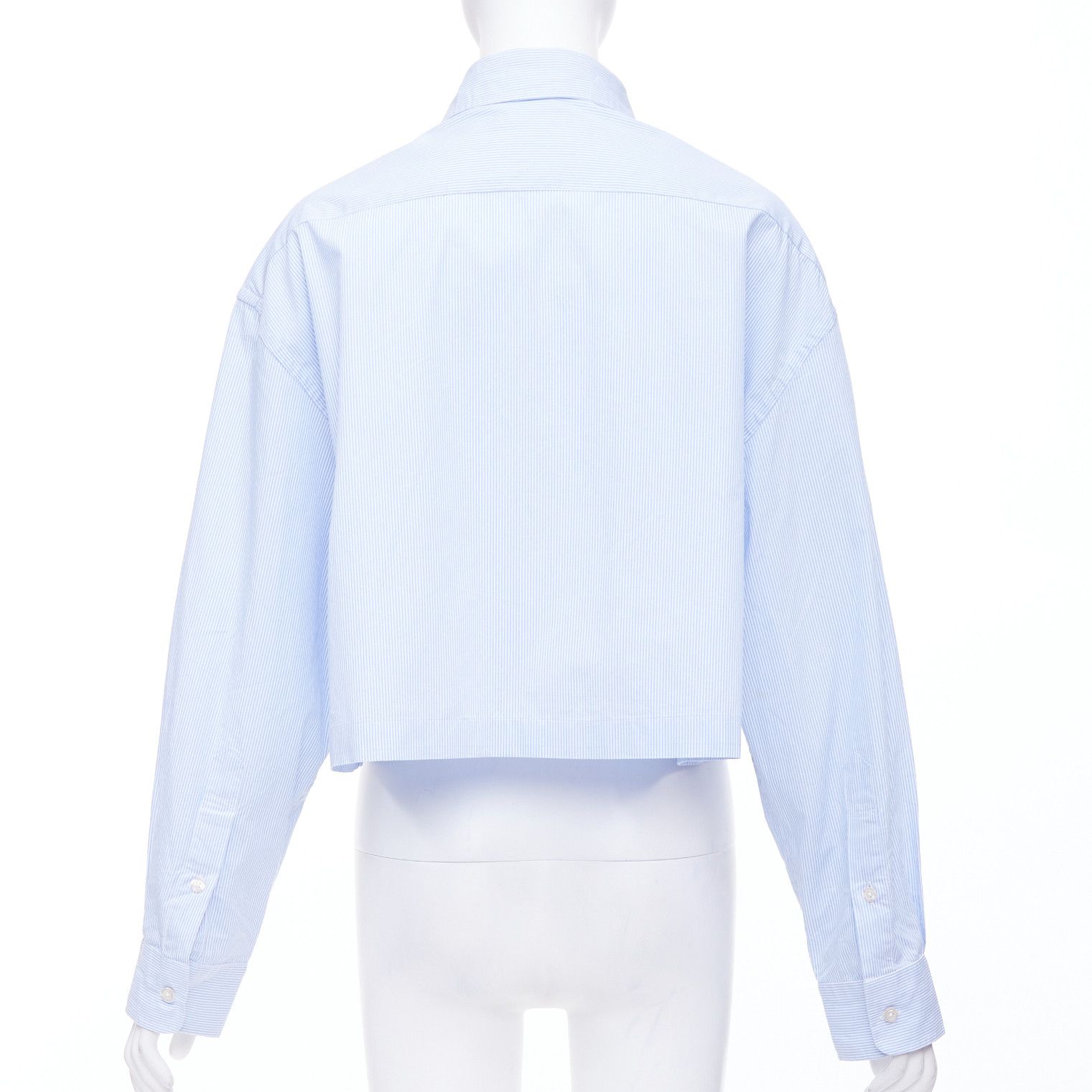 R13 R13 SW light blue white stripe oversized cropped button up shirt S Size S / US 4 / IT 40 - 5 Thumbnail
