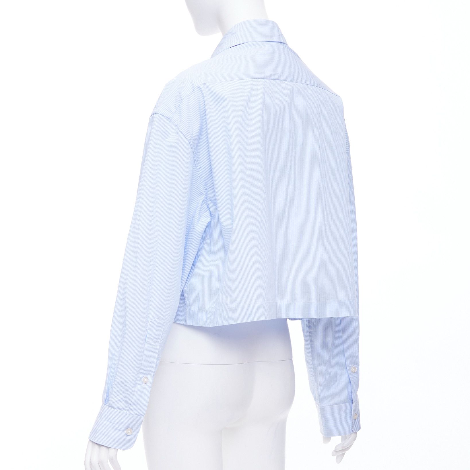 R13 R13 SW light blue white stripe oversized cropped button up shirt S Size S / US 4 / IT 40 - 6 Thumbnail