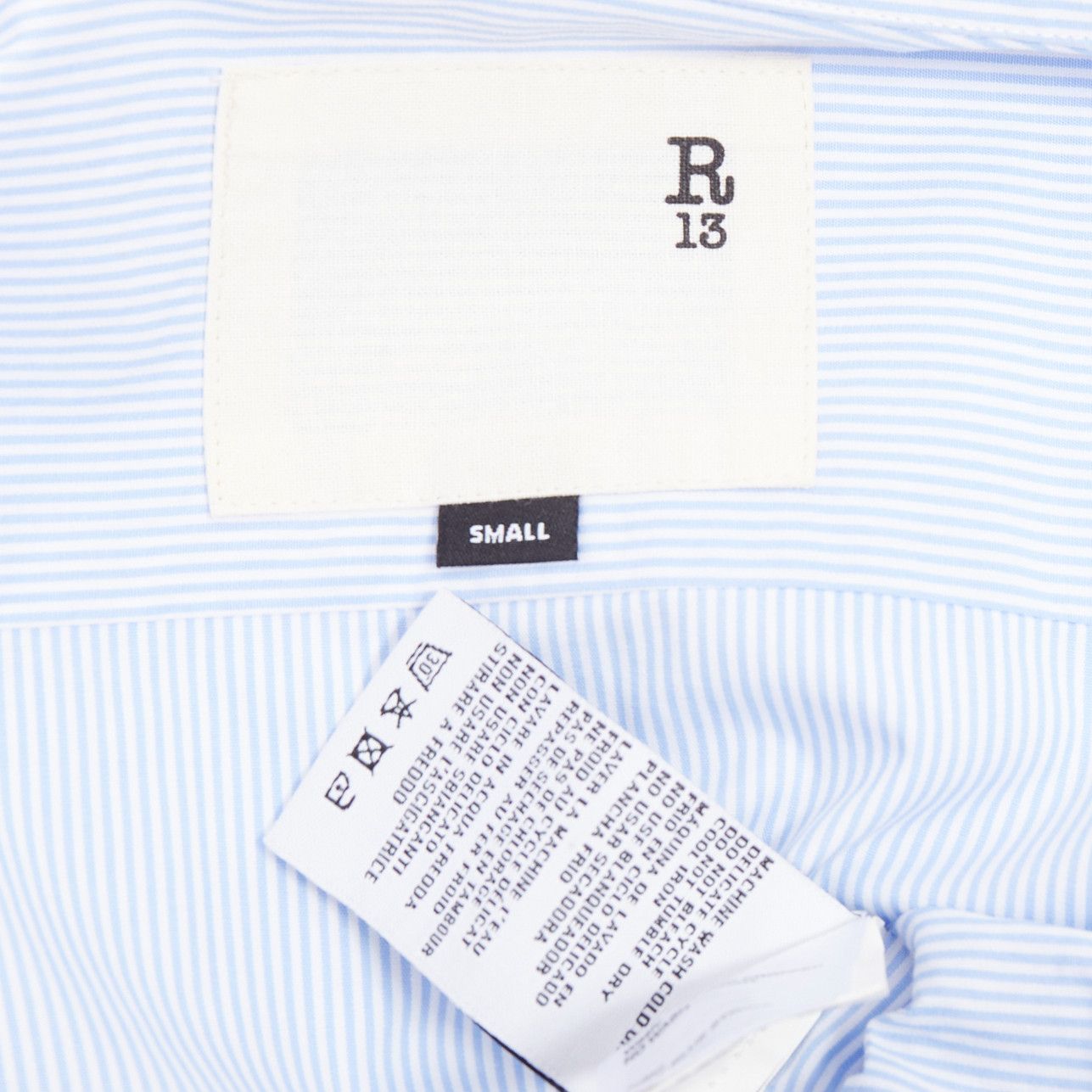 R13 R13 SW light blue white stripe oversized cropped button up shirt S Size S / US 4 / IT 40 - 8 Thumbnail