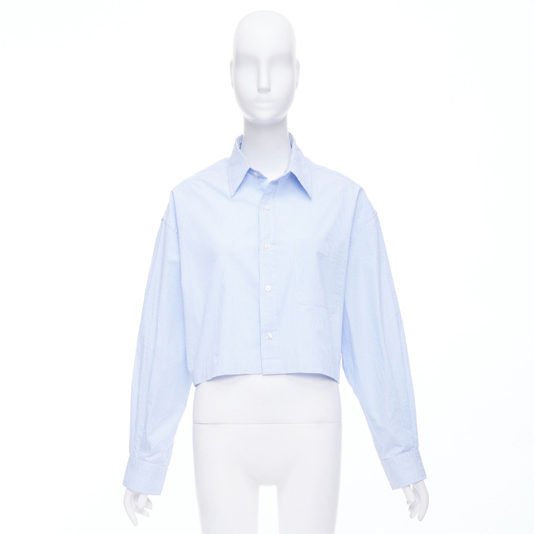R13 R13 SW light blue white stripe oversized cropped button up shirt S Size S / US 4 / IT 40 - 9 Thumbnail
