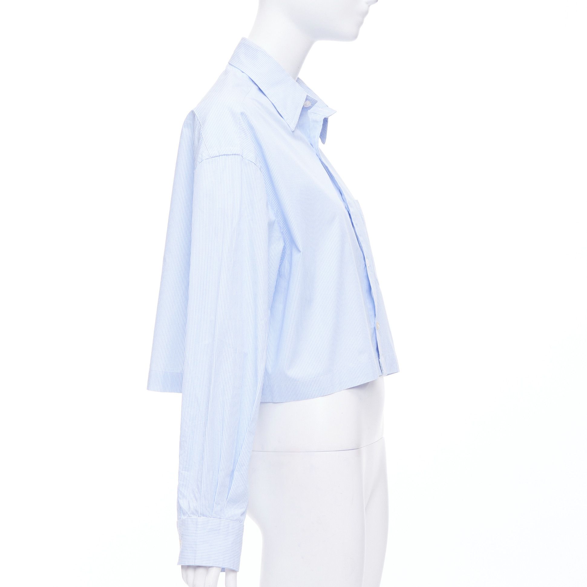 R13 R13 SW light blue white stripe oversized cropped button up shirt S Size S / US 4 / IT 40 - 4 Thumbnail