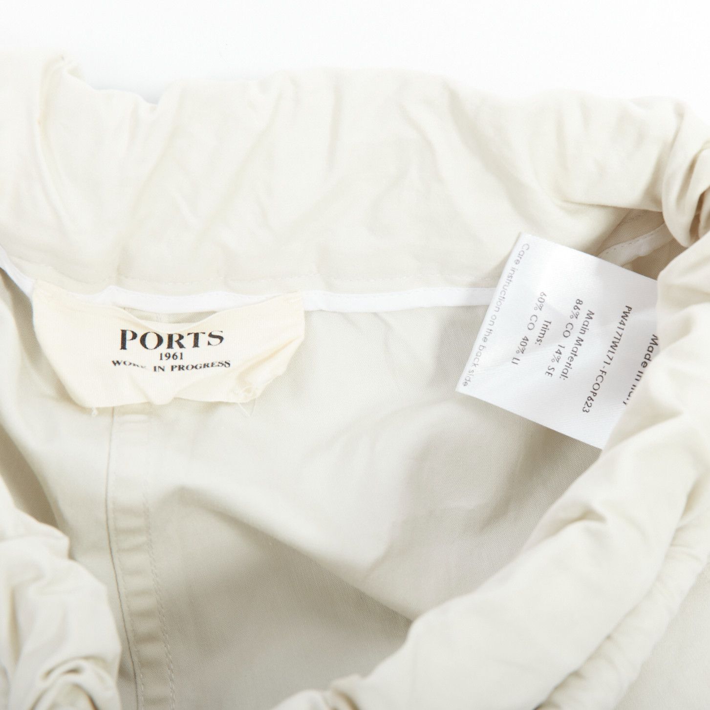 Ports 1961 PORTS 1961 beige cotton silk glass photo print drawstring waist pants IT38 XS Size 28" / US 6 / IT 42 - 8 Thumbnail