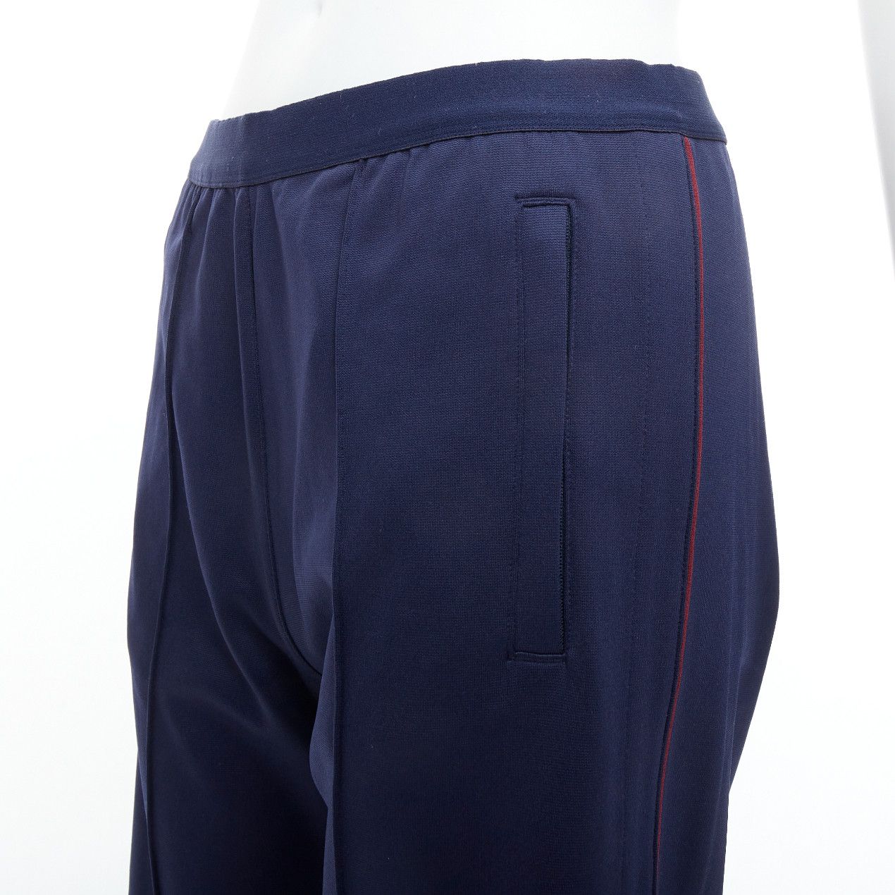 Tory Burch TORY BURCH SPORT navy burgundy trim wide cropped pants S Size 27" / US 4 / IT 40 - 2 Thumbnail