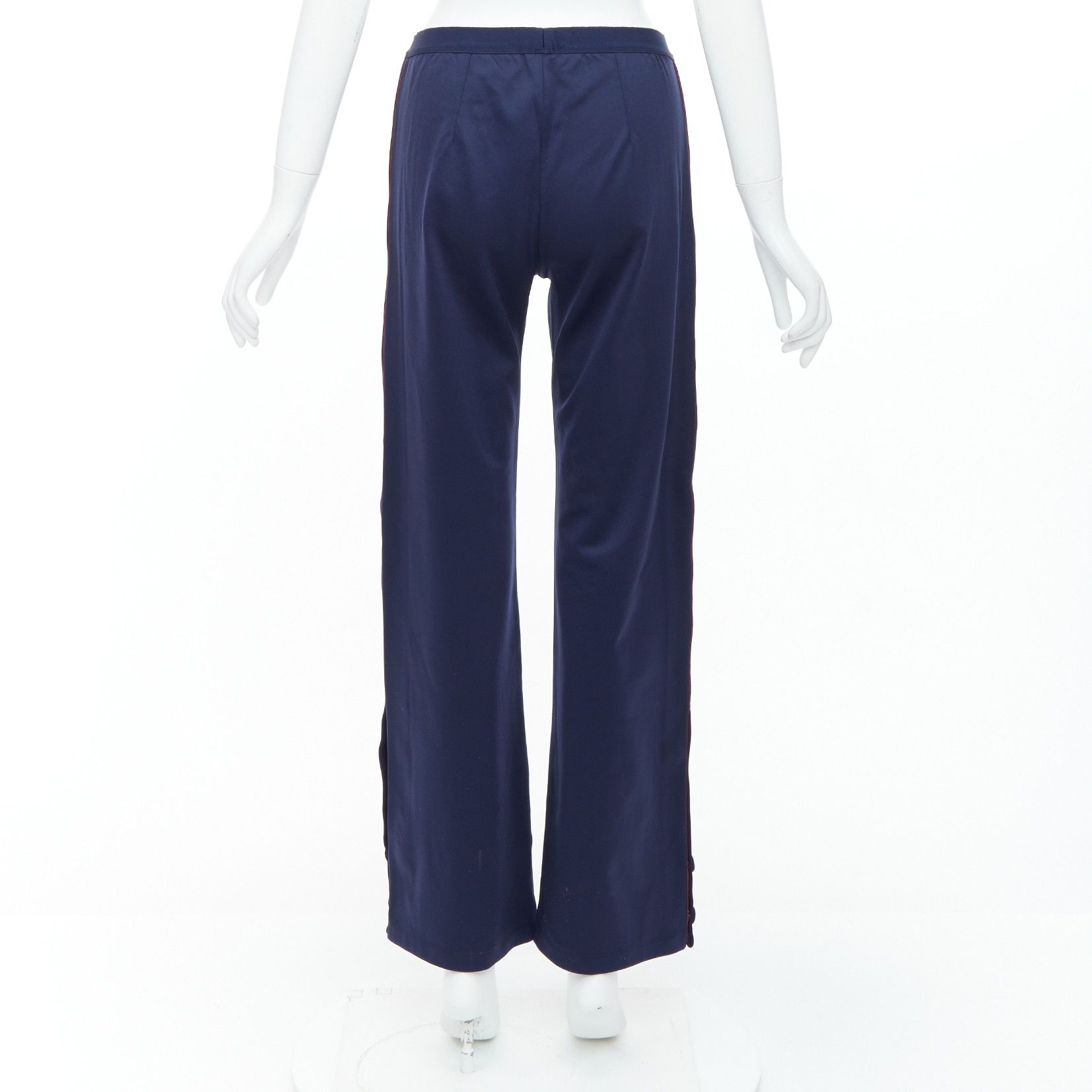 Tory Burch TORY BURCH SPORT navy burgundy trim wide cropped pants S Size 27" / US 4 / IT 40 - 5 Thumbnail